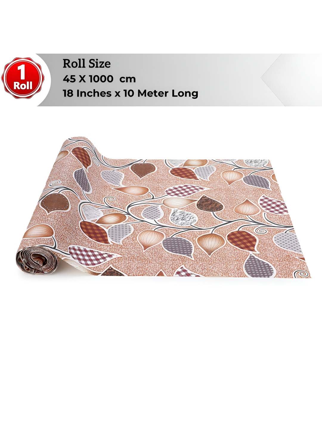 LooMantha Beige & White Floral Printed Water Resistant Shelf Liner Organisers