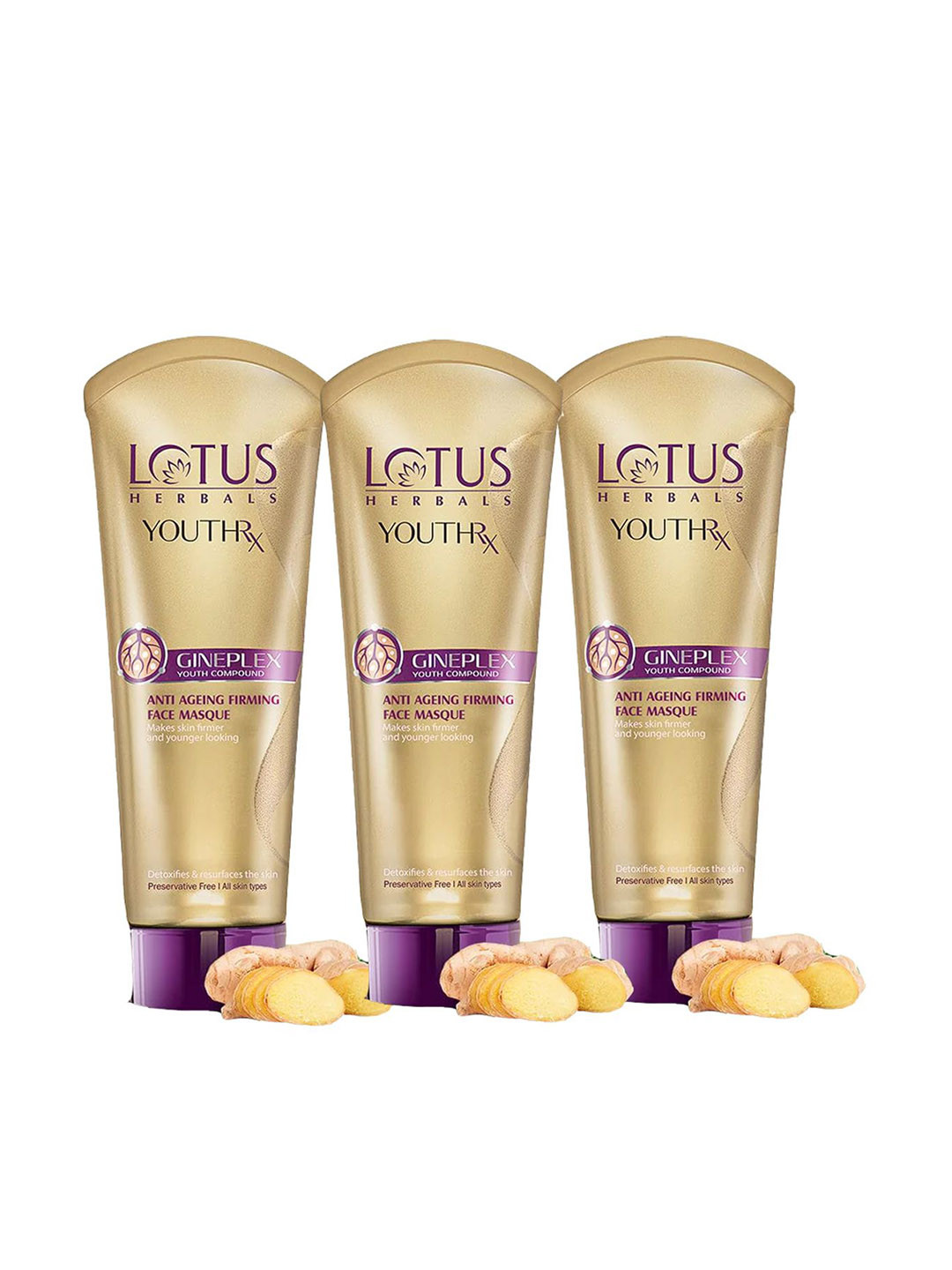 Lotus Herbals Set of 3 YouthRx Anti Ageing Firming Face Mask - 80 g each