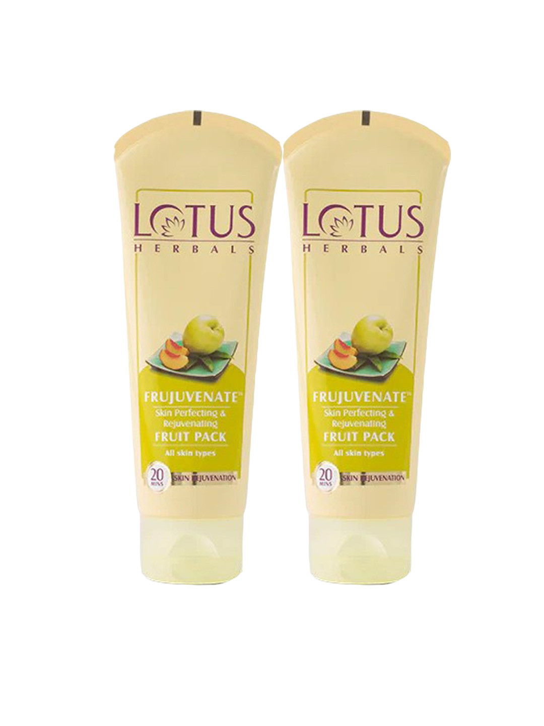Lotus Herbals Frujuvenate Set Of 2 Skin Perfecting Fruit Face Pack-120g Each