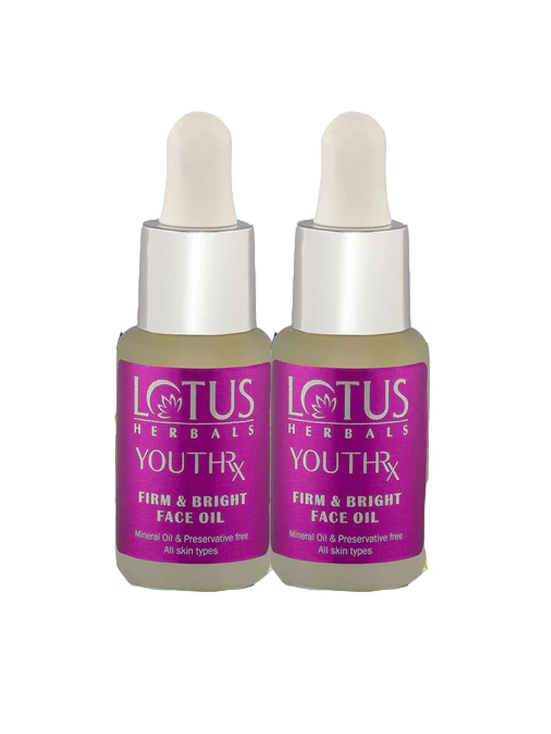 Lotus Herbals Set Of 2 YouthRx Face Oil With Bakuchiol Retinol & Vitamin C -15ml Each
