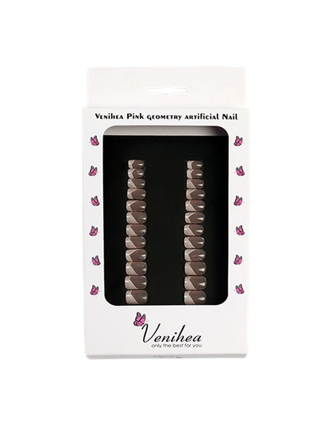 Venihea 24-Pcs Pink Geometry Artificial