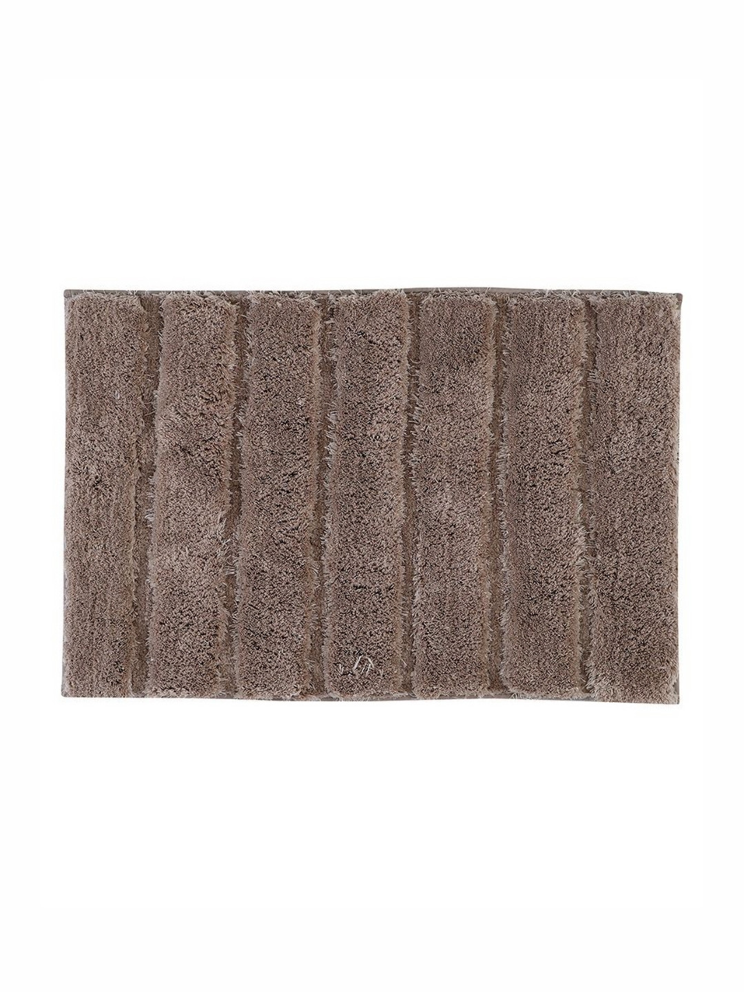 Pano Sydney Brown Striped 1800 GSM Microfiber Tufted Rectangular Anti Skid Bath Rug