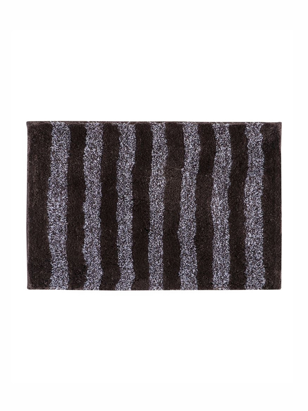 Pano Melbourne Brown & Grey Striped 1800 GSM Tufted Rectangular Anti Skid Bath Rug