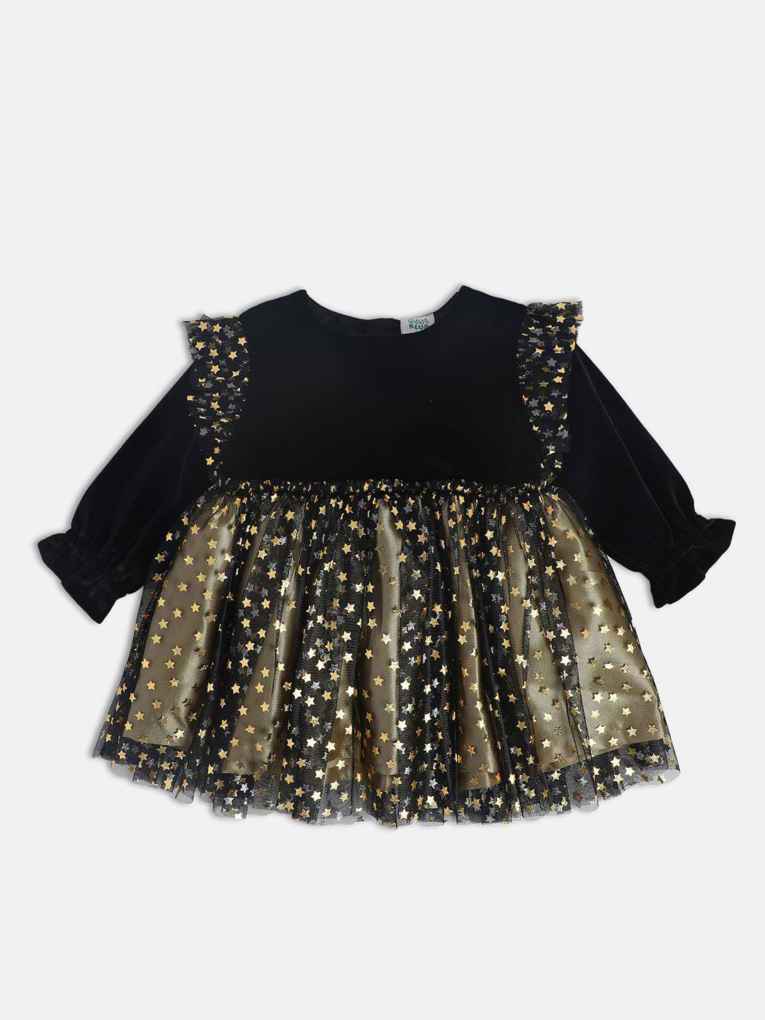 MINI KLUB Girls Embellished Flared Round Neck A-Line Mini Dress