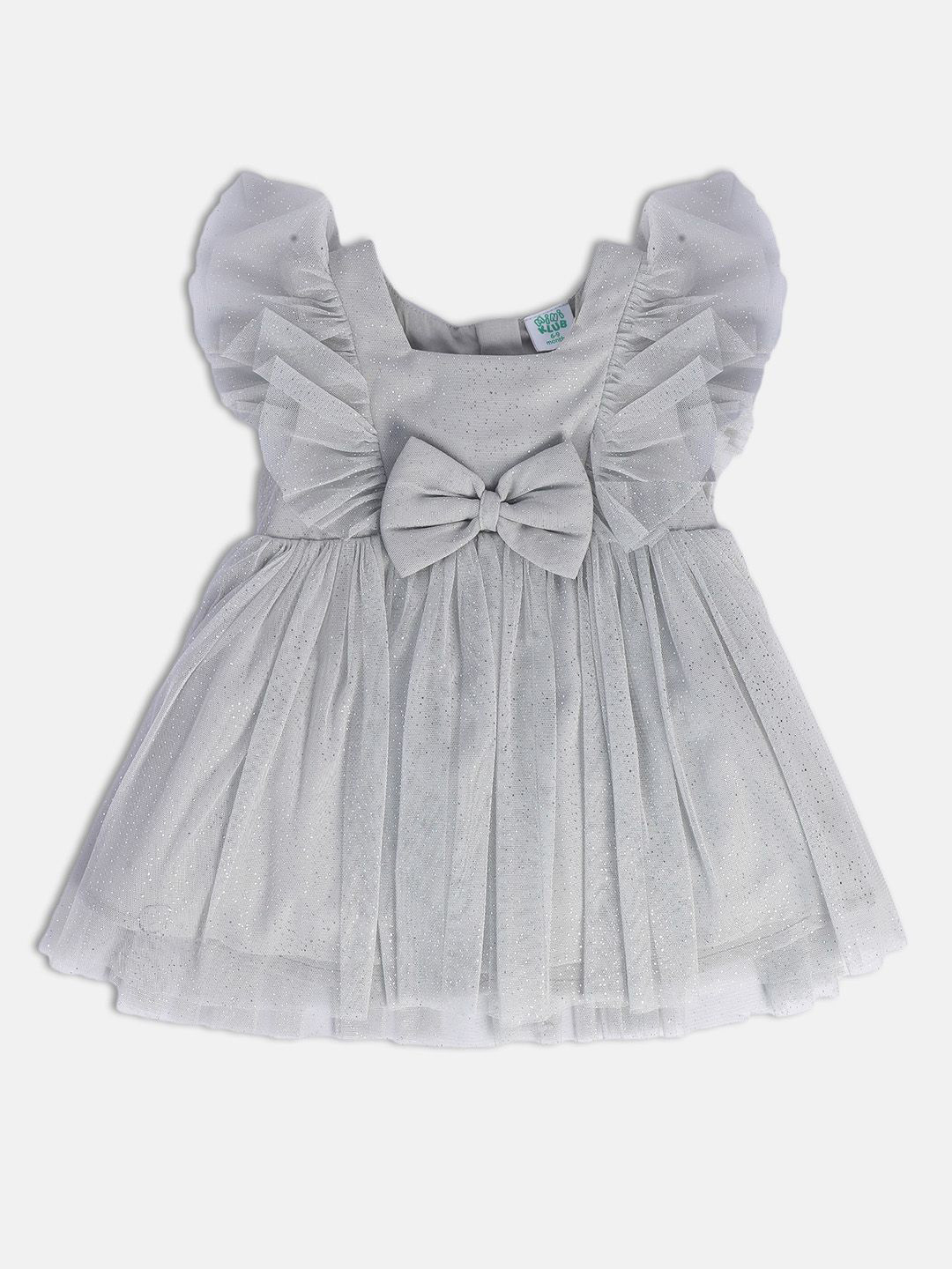 MINI KLUB Girls Flutter Sleeve Fit & Flare Dress