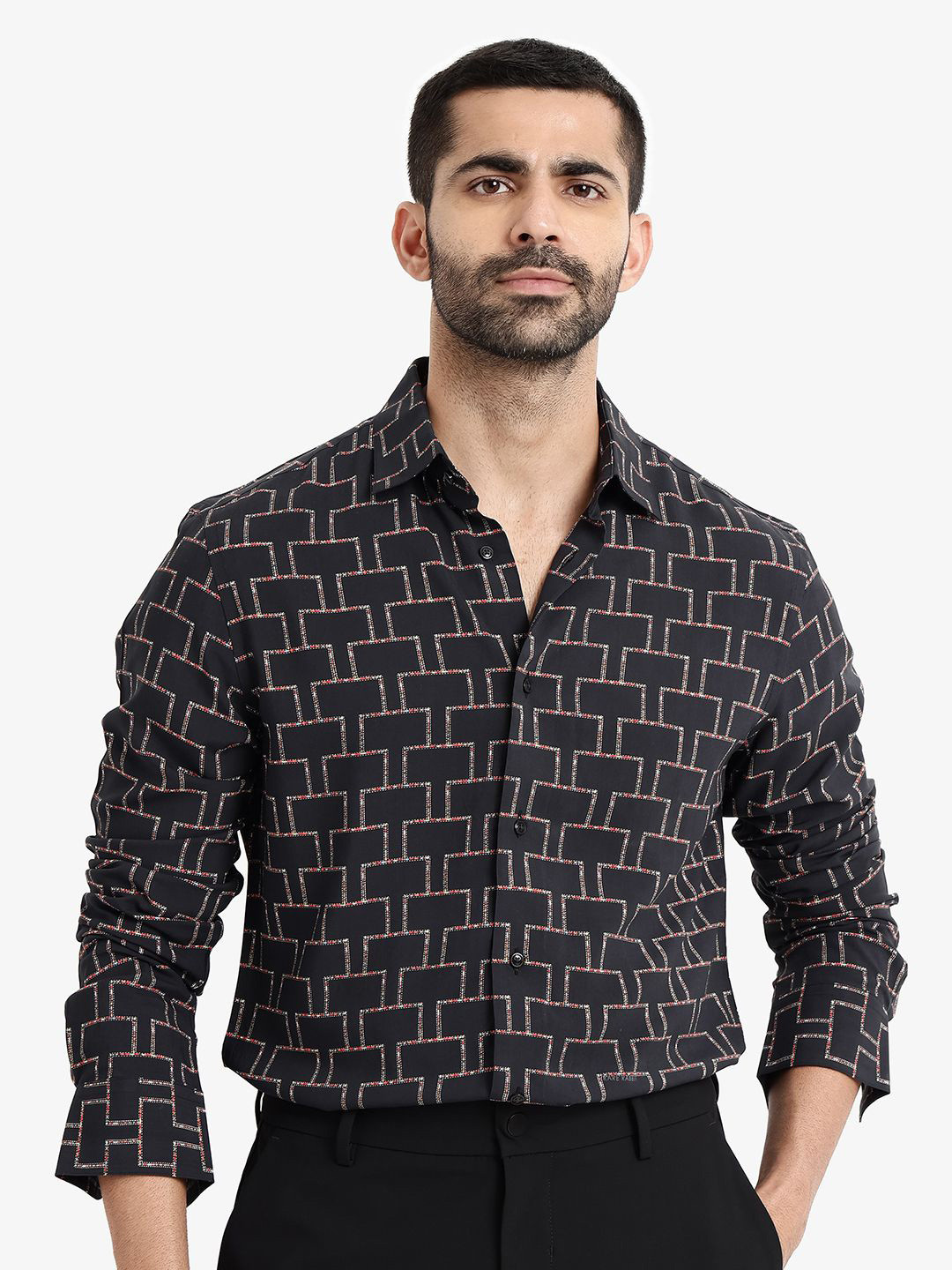 RARE RABBIT Men Comfort Opaque Printed Party Shirt