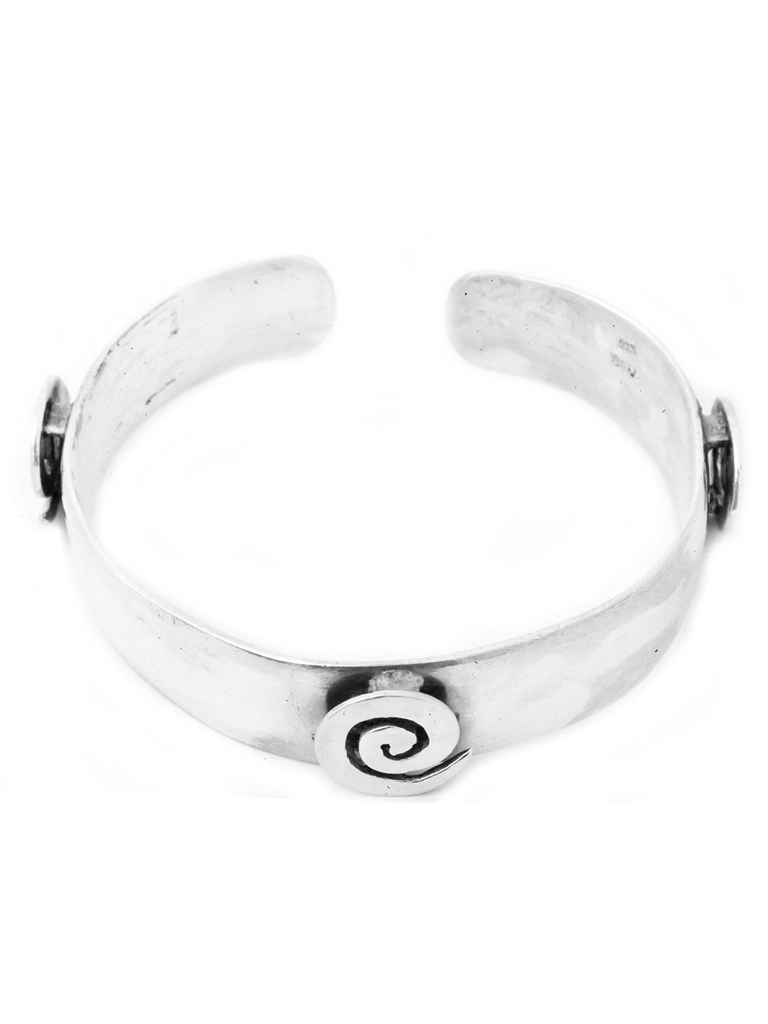 Exotic India Sterling Silver Spiral Cuff Bracelet