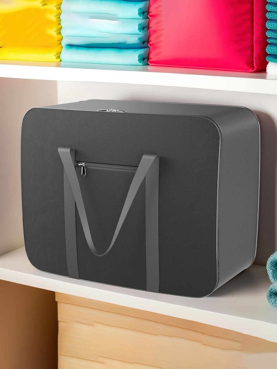 Kuber Industries Grey Patti Storage Attachi Bag Water Resistant Drawer Organiser