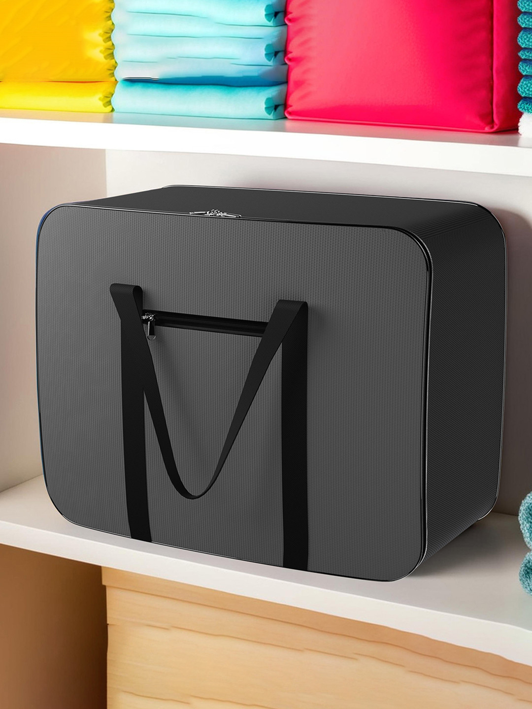 Kuber Industries Grey Patti Storage Attachi Bag Water Resistant Drawer Organiser