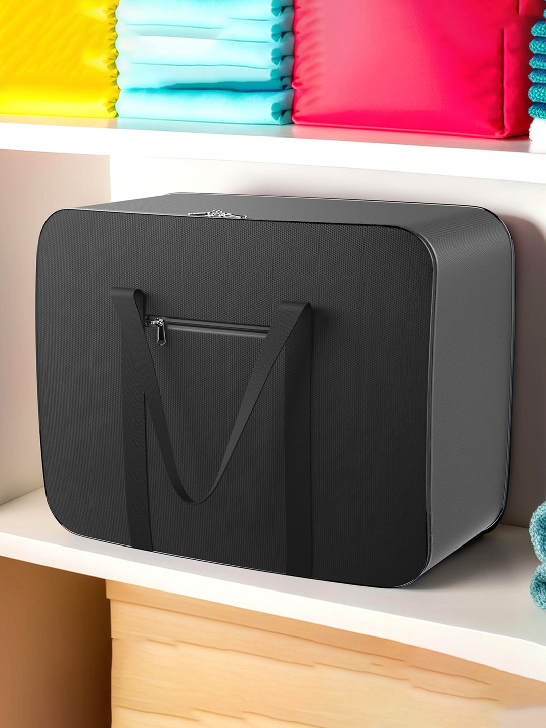 Kuber Industries Black Storage Attachi Bag Water Resistant Drawer Organiser