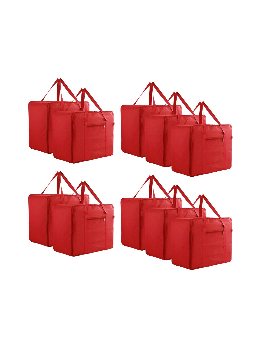 Kuber Industries Red 10 Pieces Water Resistant Large Multi-Utility Organisers