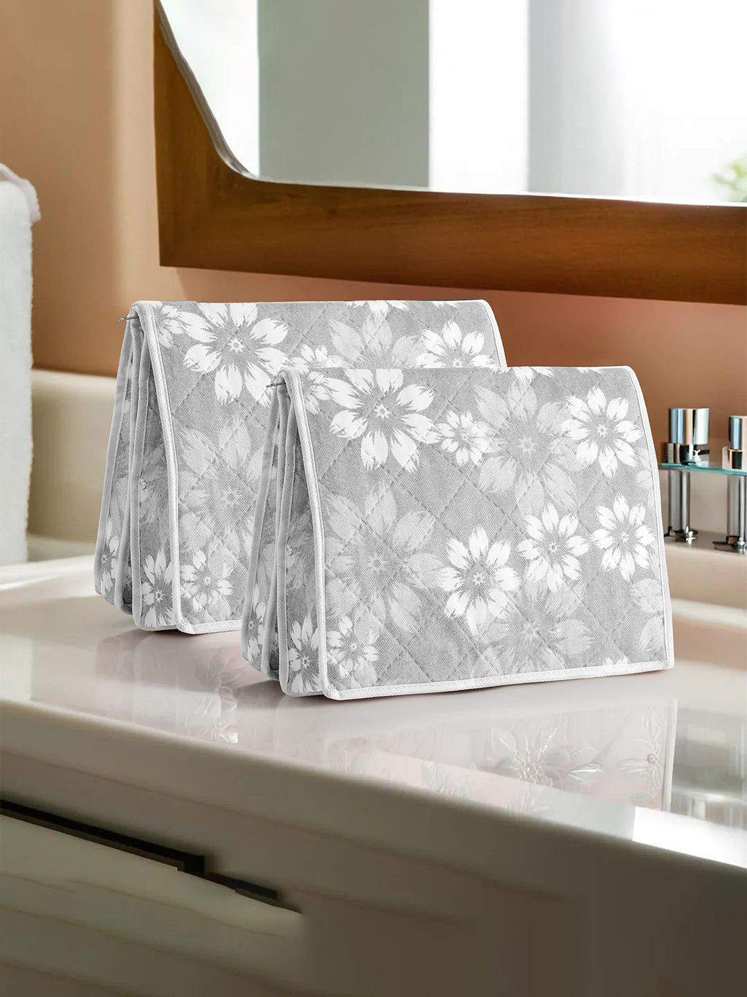 Kuber Industries Unisex 2 Pieces Printed Velcro Folding Undergarments Organizers