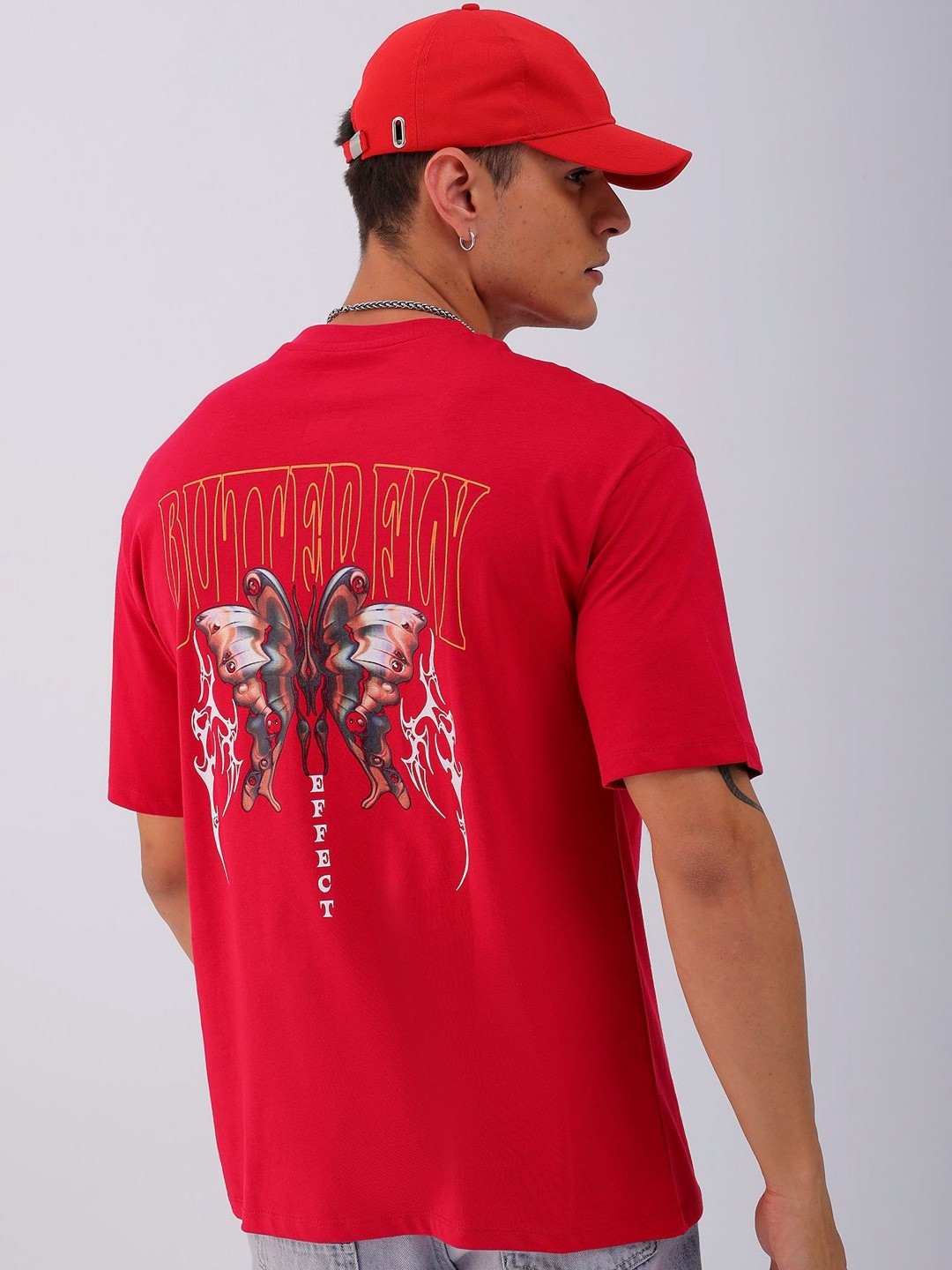 The Indian Garage Co Back Printed Oversized Round Neck T-shirt