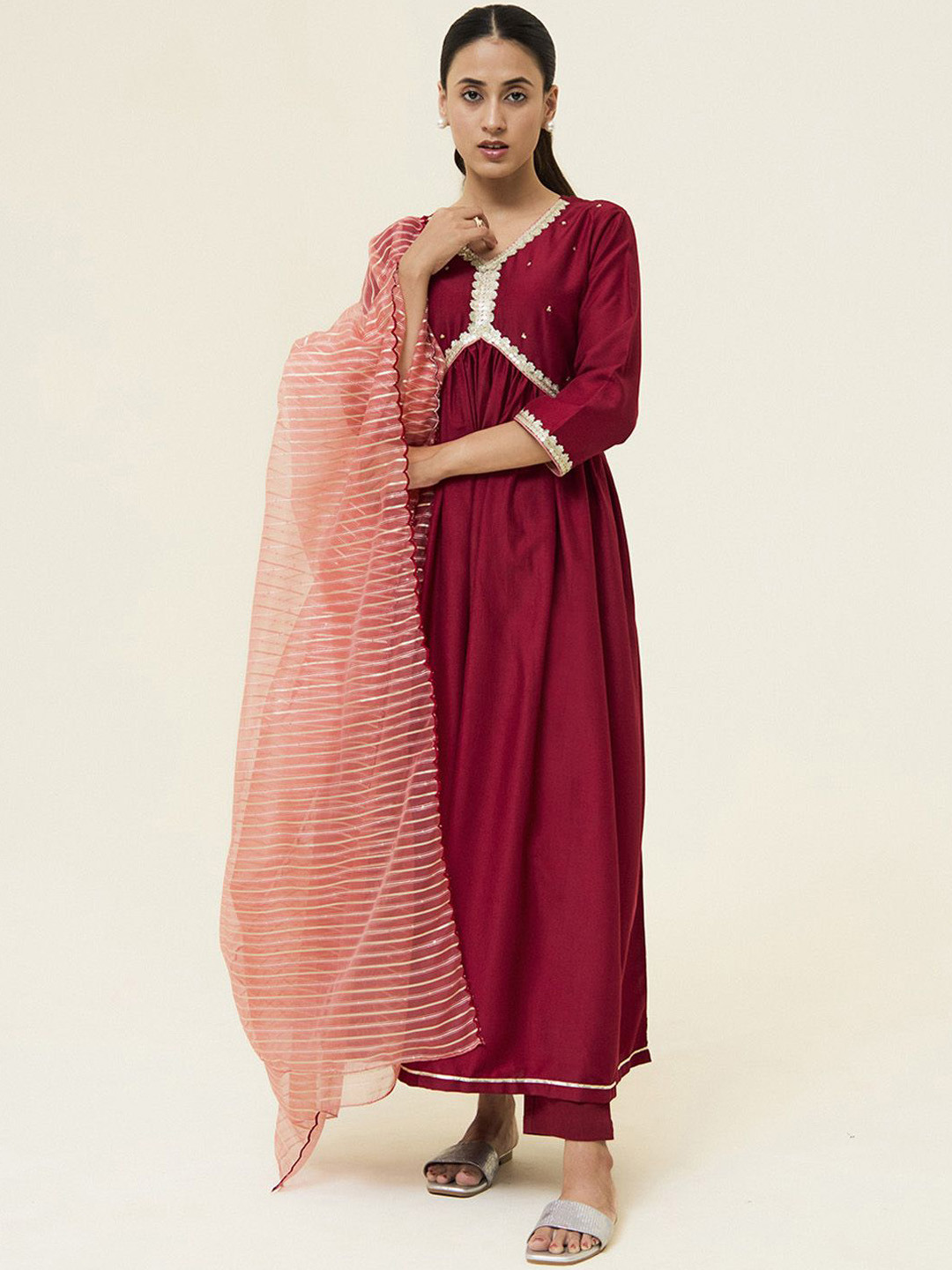 Jaipur Kurti Embroidered Festive Suit Set
