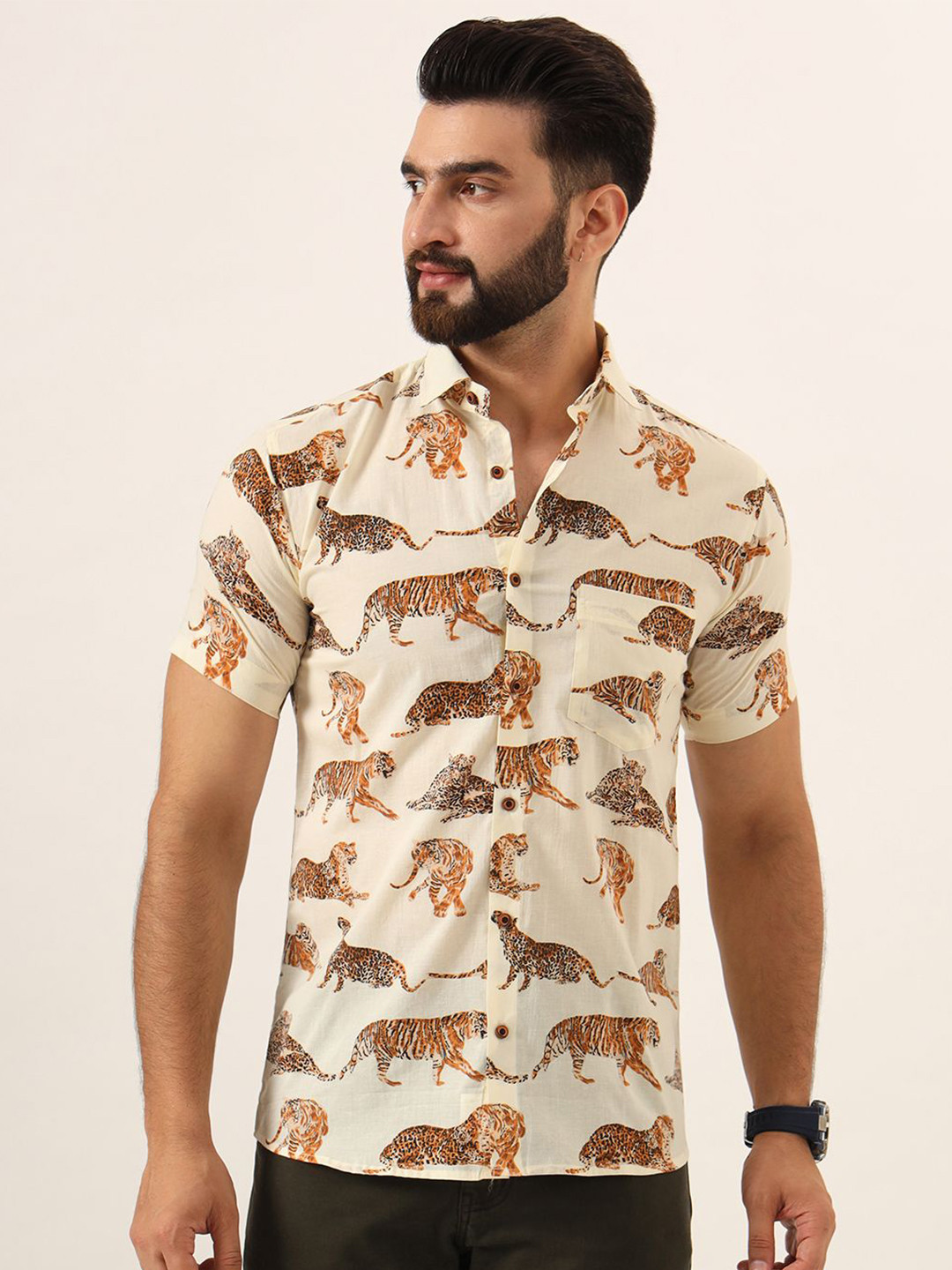 MILLENNIAL MEN Comfort Floral Sheer Printed Casual Shirt