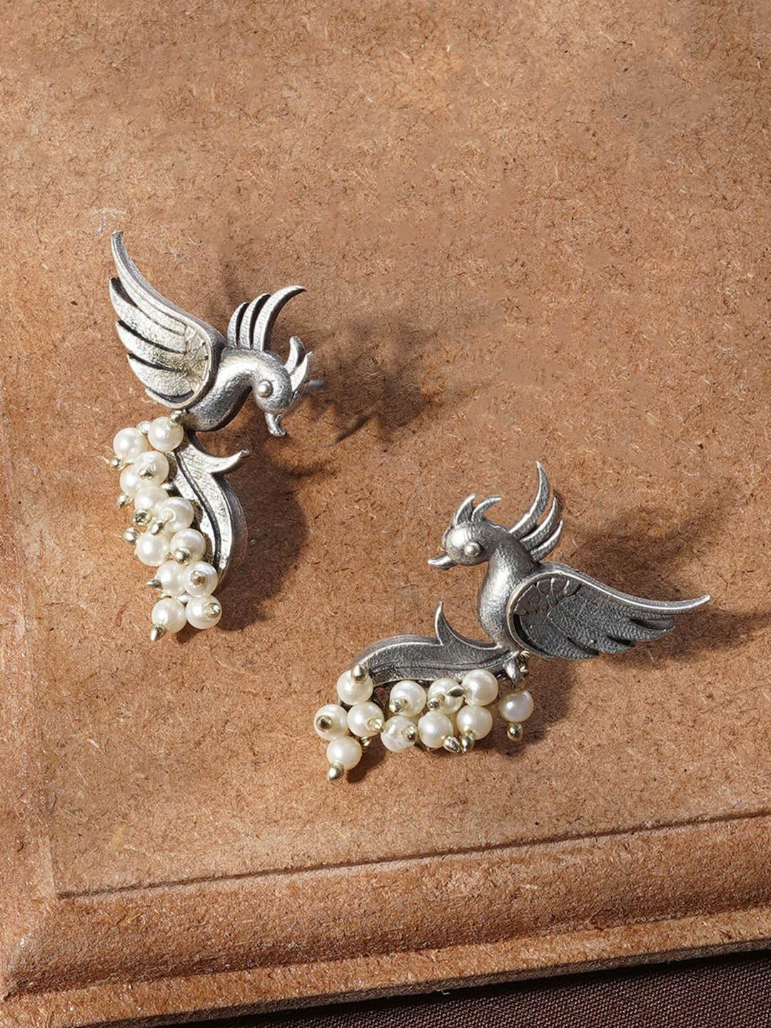 TEEJH Artificial Beaded Animal Shaped Drop Earrings