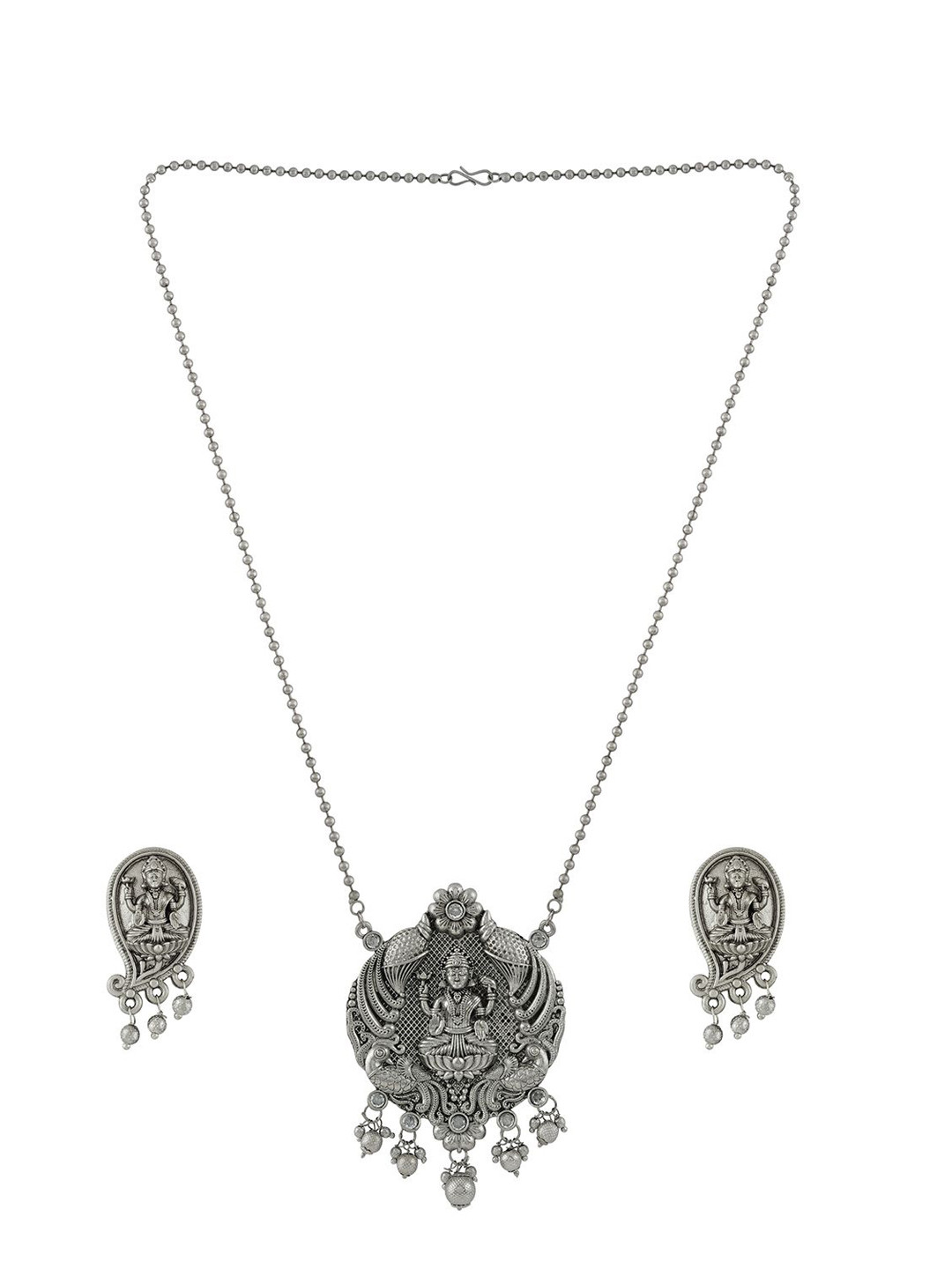 TEEJH Sayyid Oxidised Stone-Studded Jewellery Set