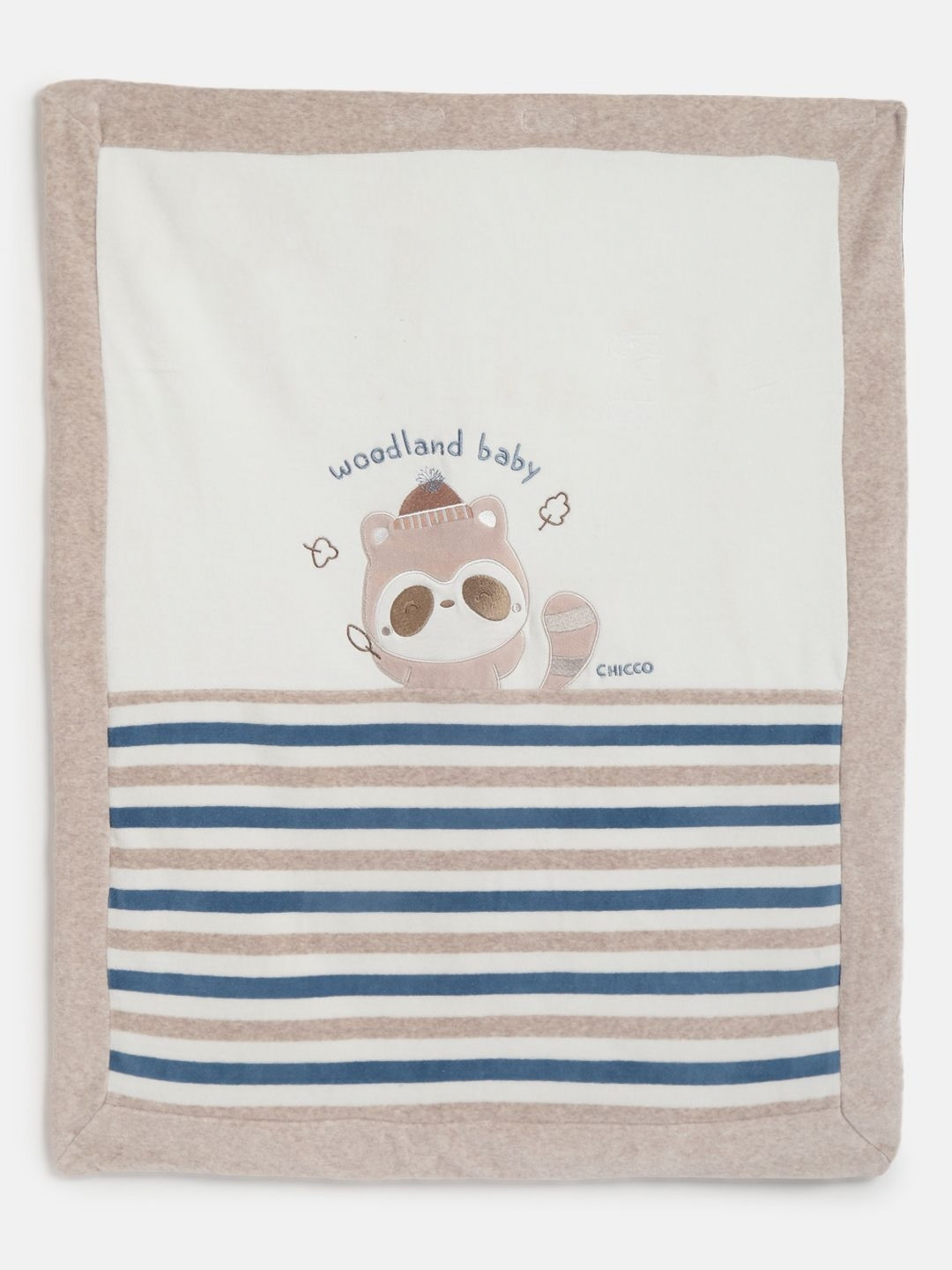 Chicco Beige & Blue Cartoon Characters 800 GSM Heavy Winter Single Bed Pram