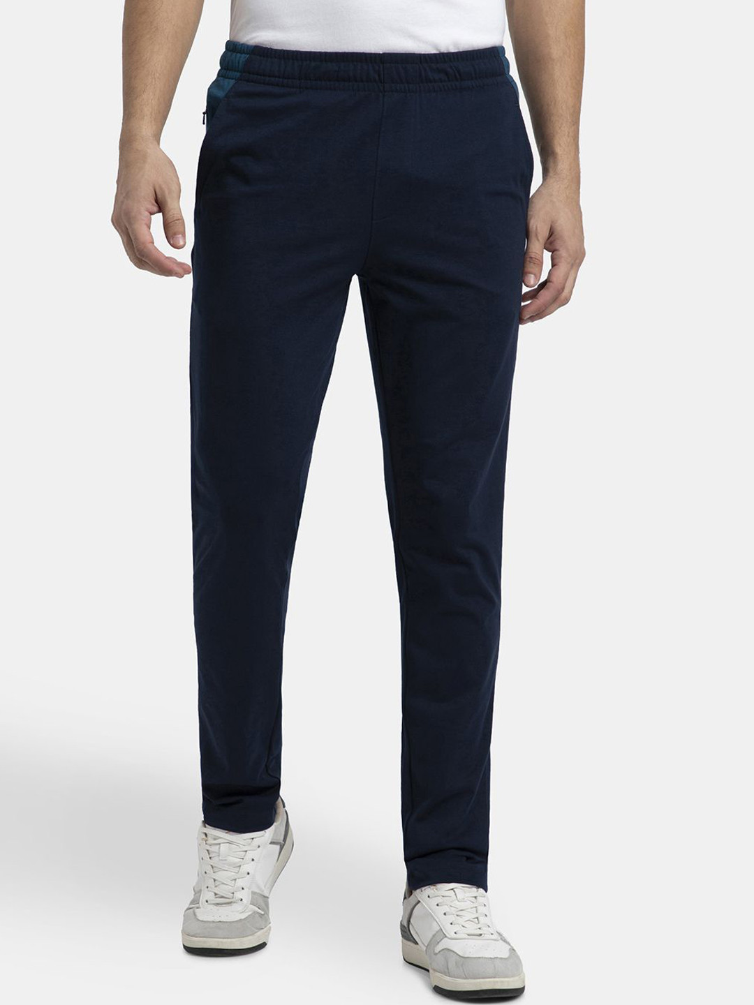 Jockey Combed Cotton Rich Slim Fit Trackpant with Zipper Media Pocket-AM75