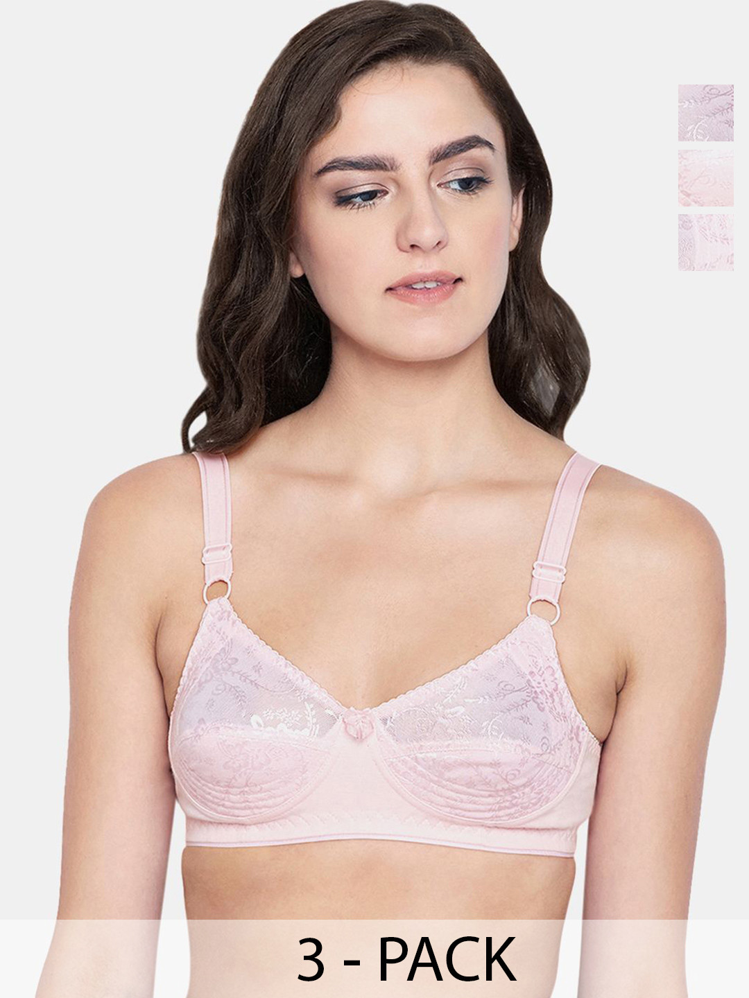 Bodycare Women Self Design 3Pcs Non Padded Non Wired Full Coverage Everyday Bra