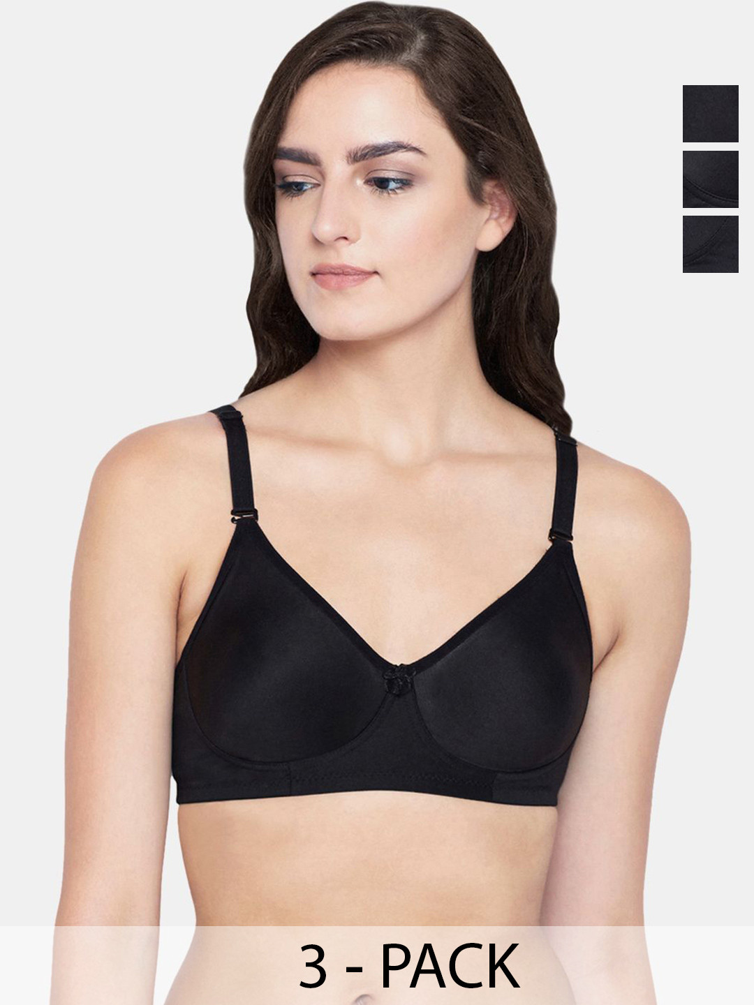 Bodycare Pack of 3 Full Coverage Non Padded Non wired Seamless cup Bra-FK-6580BBB-32D