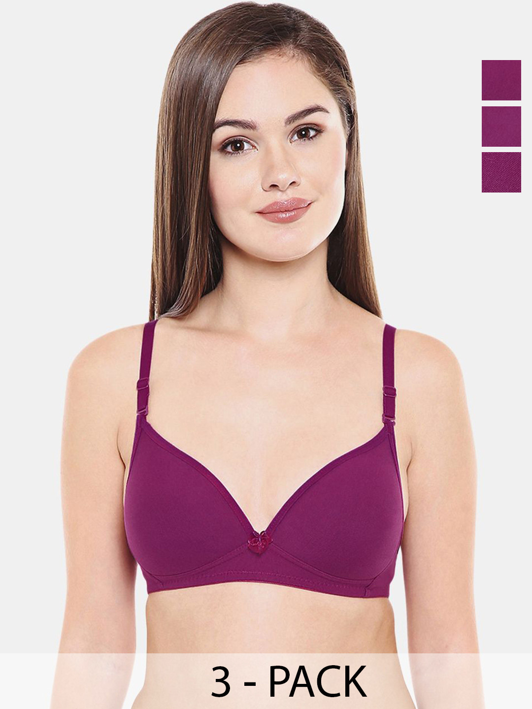 Bodycare Pack of 3 Full Coverage Padded Non wired Seamless cup Bra FK-6552WIWIWI-30