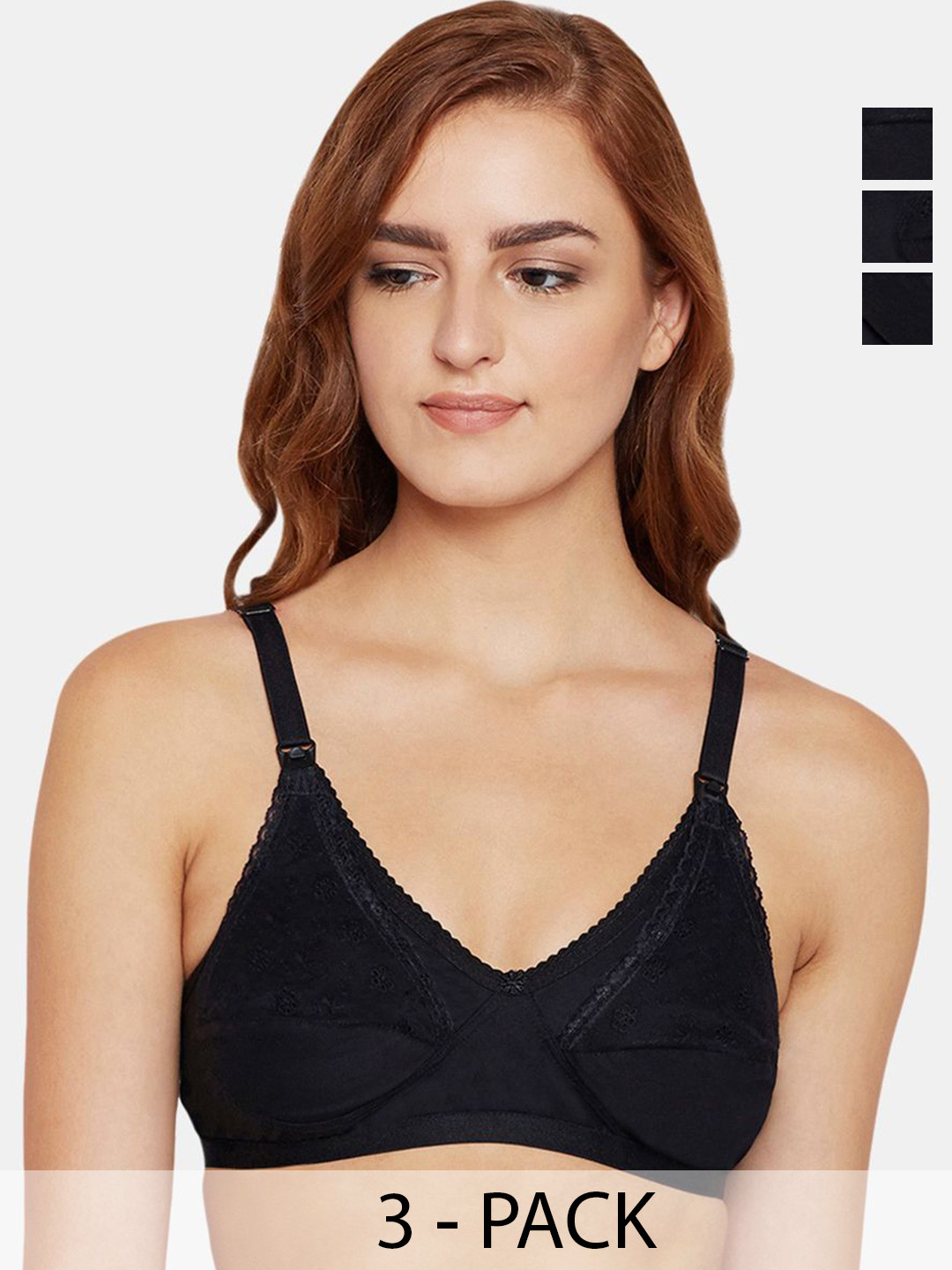 Bodycare Pack of 3 Full Coverage Non Padded Non wired Seamless cup Bra FK-5539BBB-42B