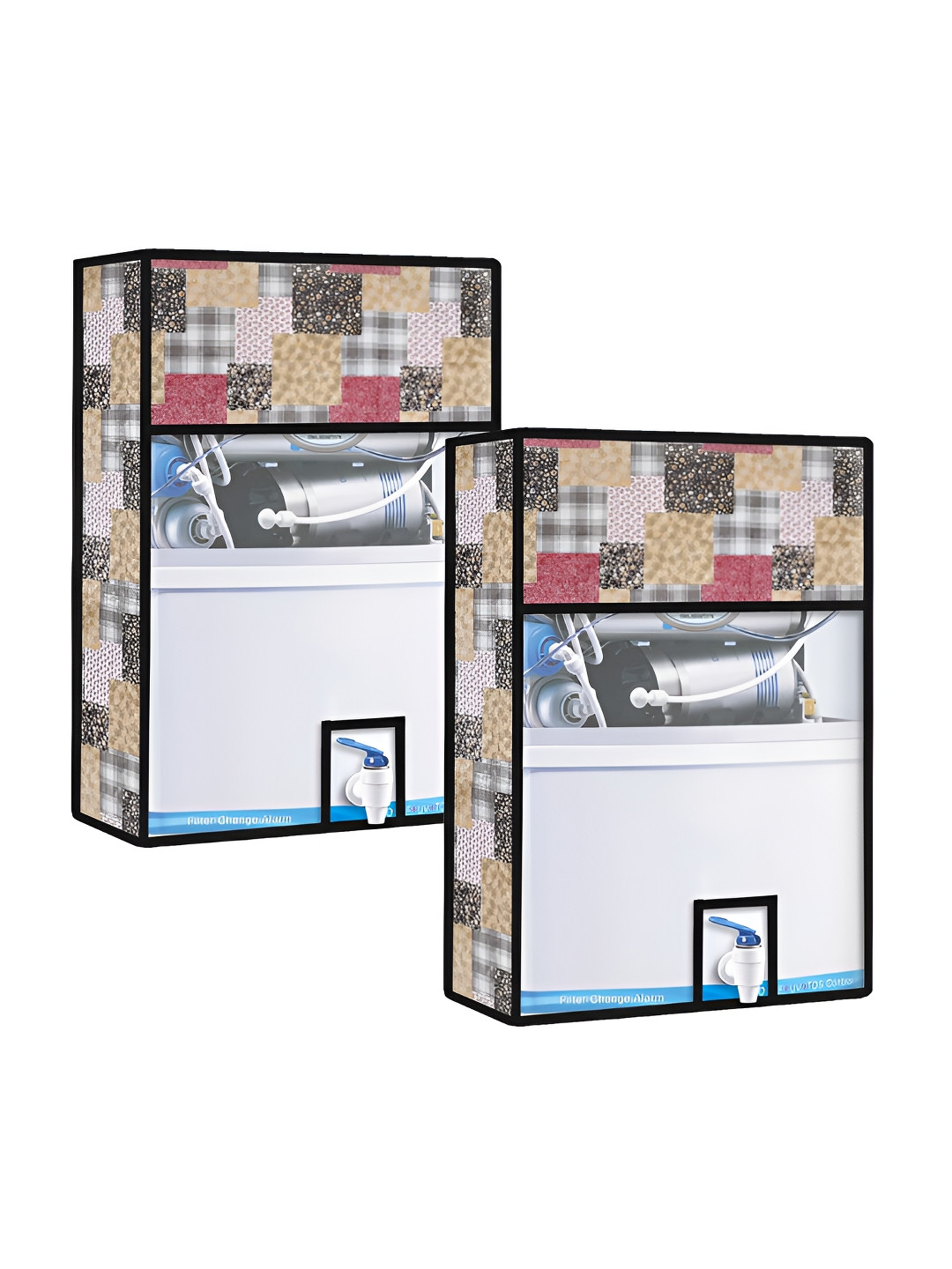 Kuber Industries Black & Red 2 Pieces Printed Water Purifier Appliance Covers