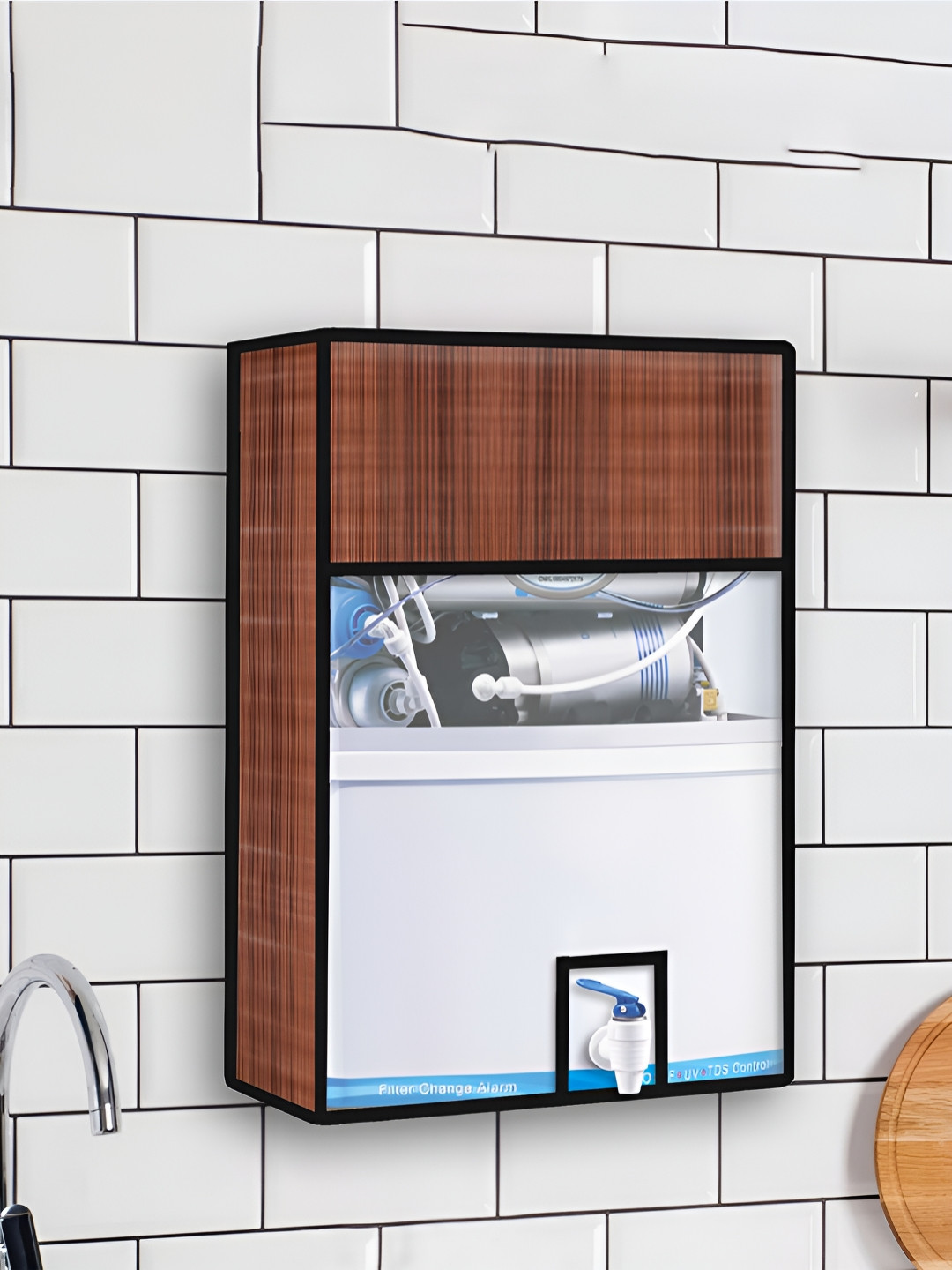 Kuber Industries Brown & Black Striped Water Purifier Appliance covers