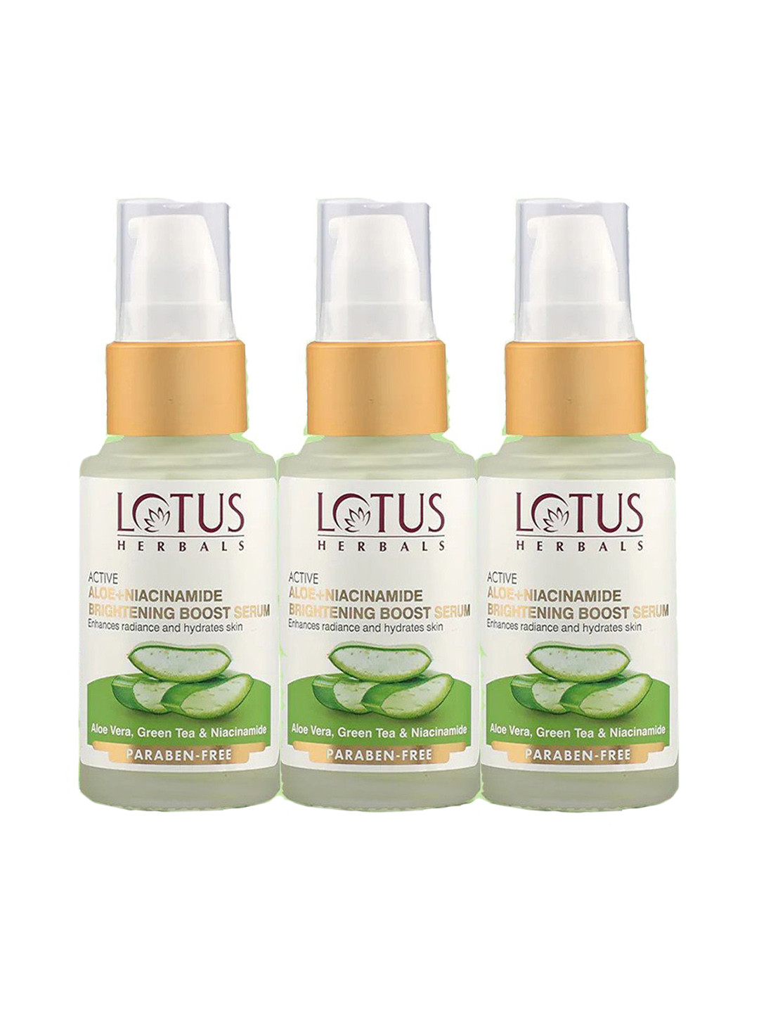 Lotus Active Aloe & Niacinamide Brightening Boost Serum - 30ml Each