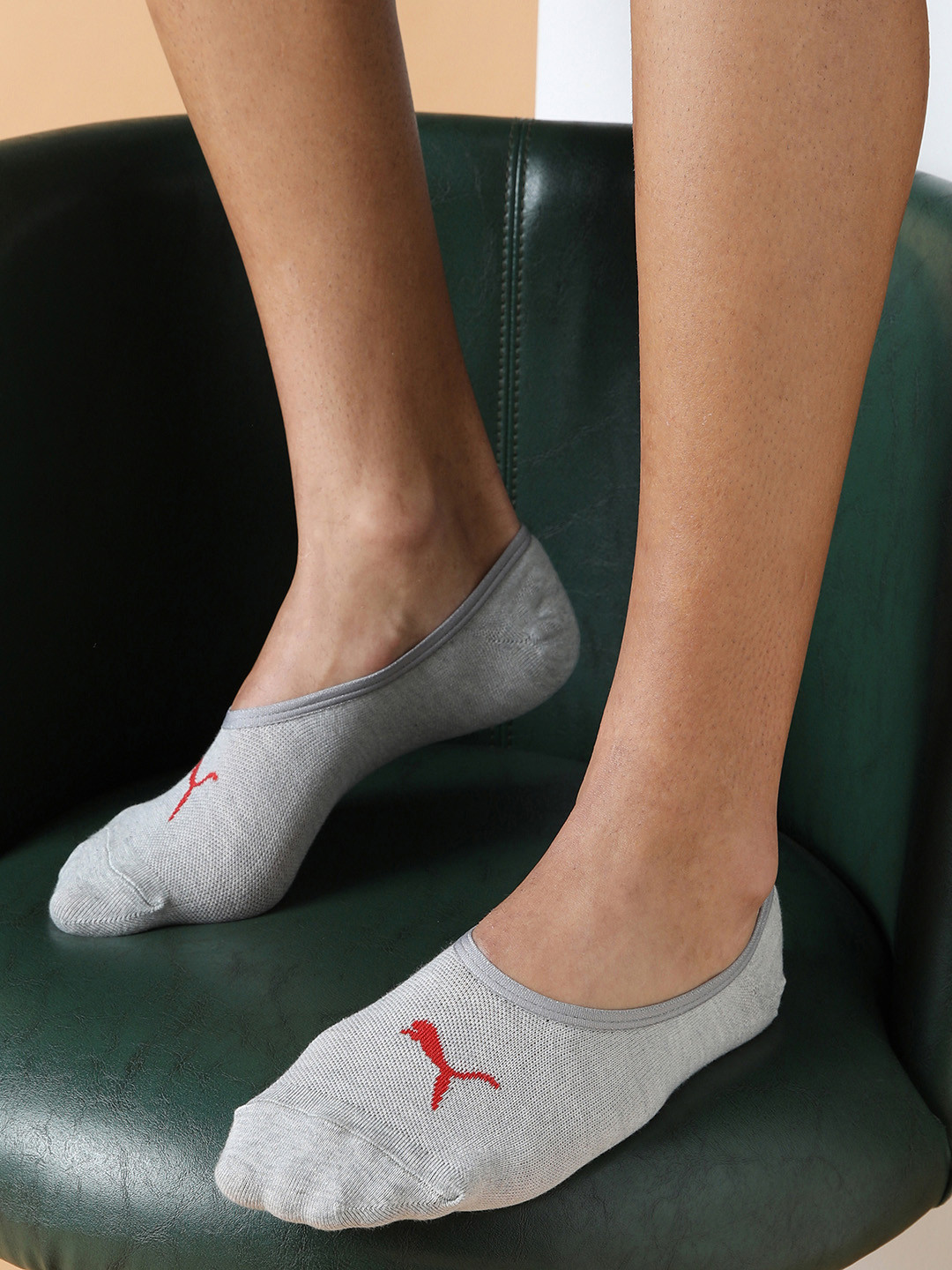 Puma Unisex Pack Of 3 Logo Printed Footie Shoeliner