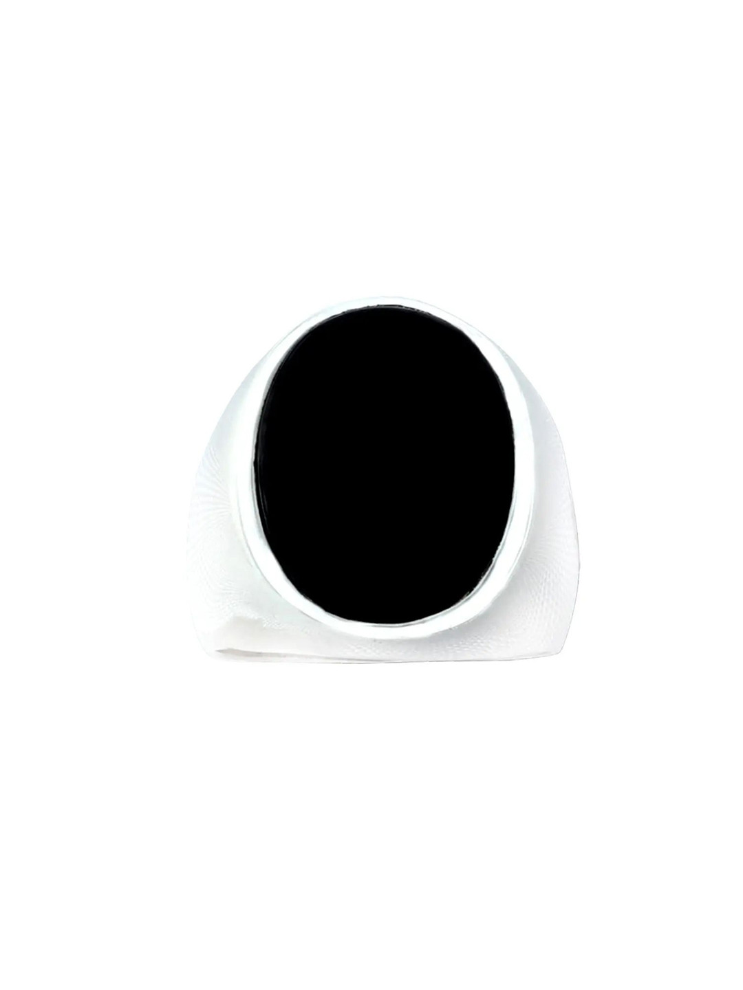 Exotic India Black Onyx Stone Oval Shape Sterling Silver Ring