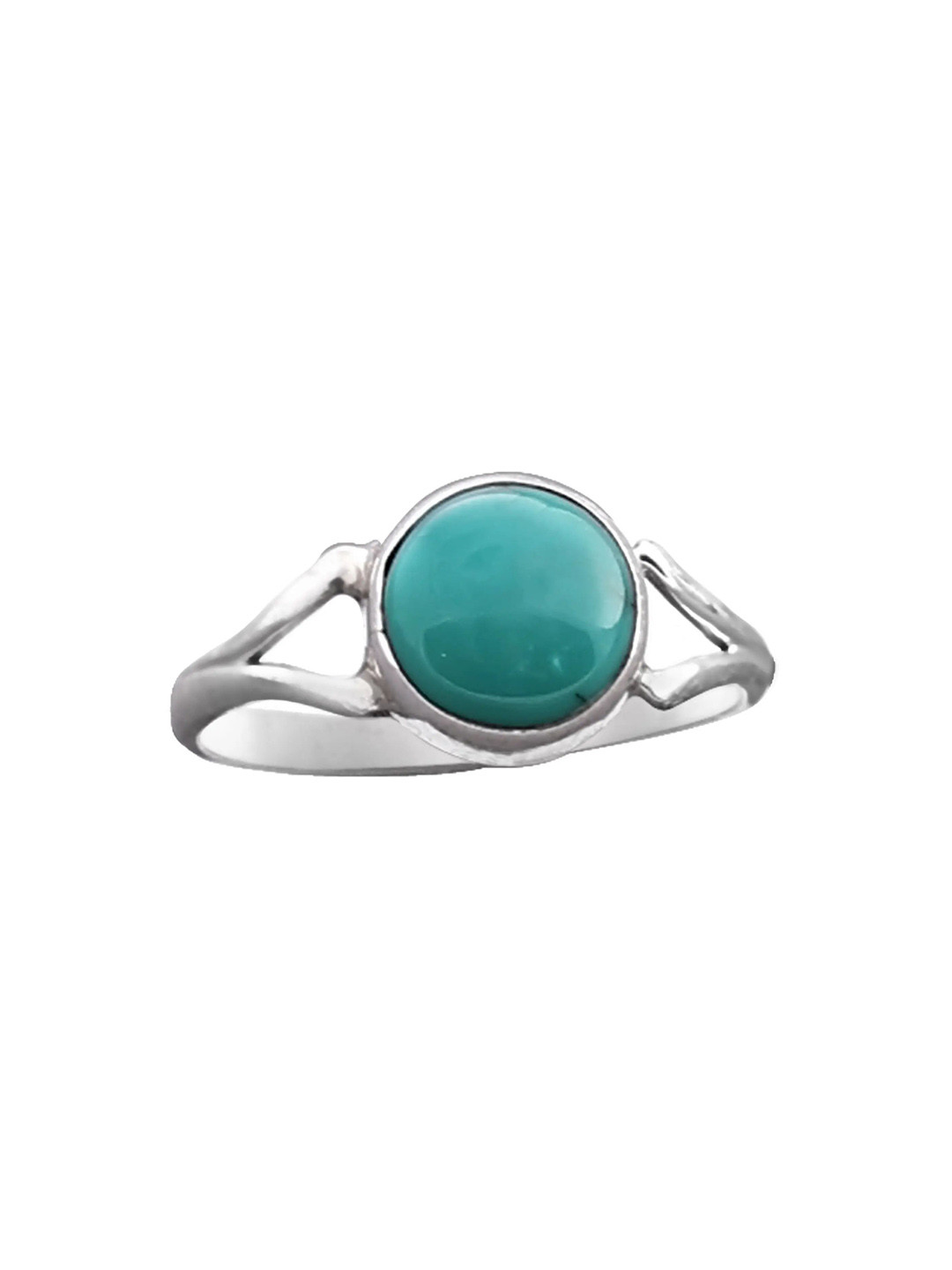 Exotic India Reconstituted Turquoise Stone Sterling Silver Ring