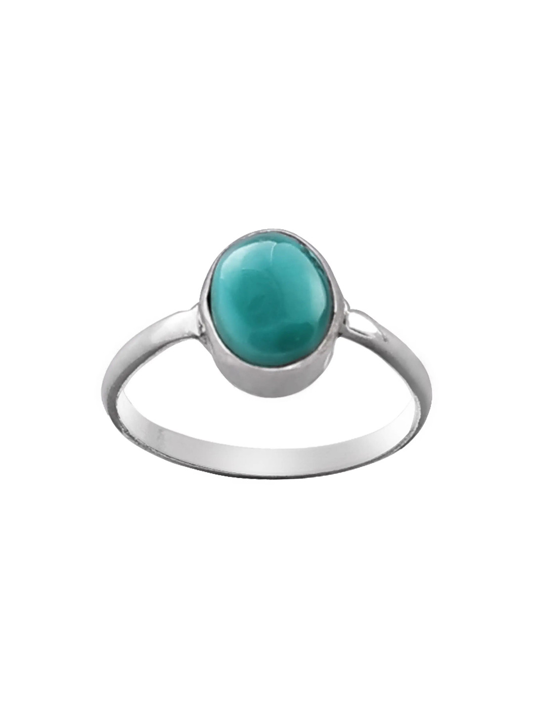 Exotic India Reconstituted Turquoise Stone Stylish Sterling Silver Ring