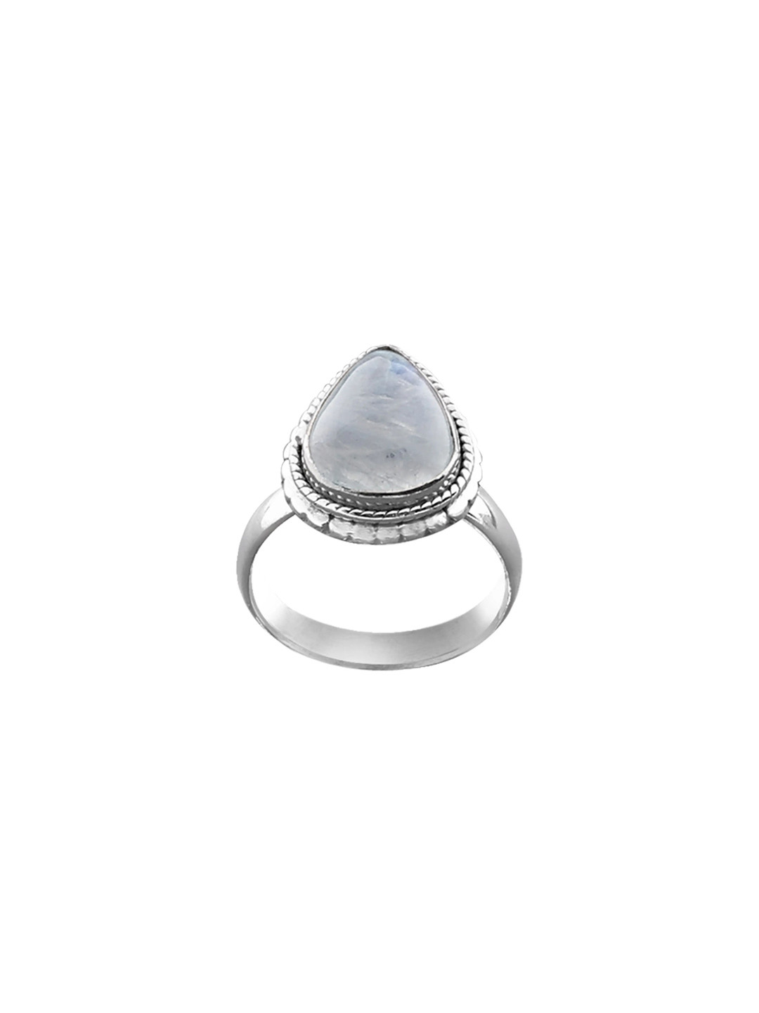 Exotic India Rainbow Moonstone Stylish Sterling Silver Ring
