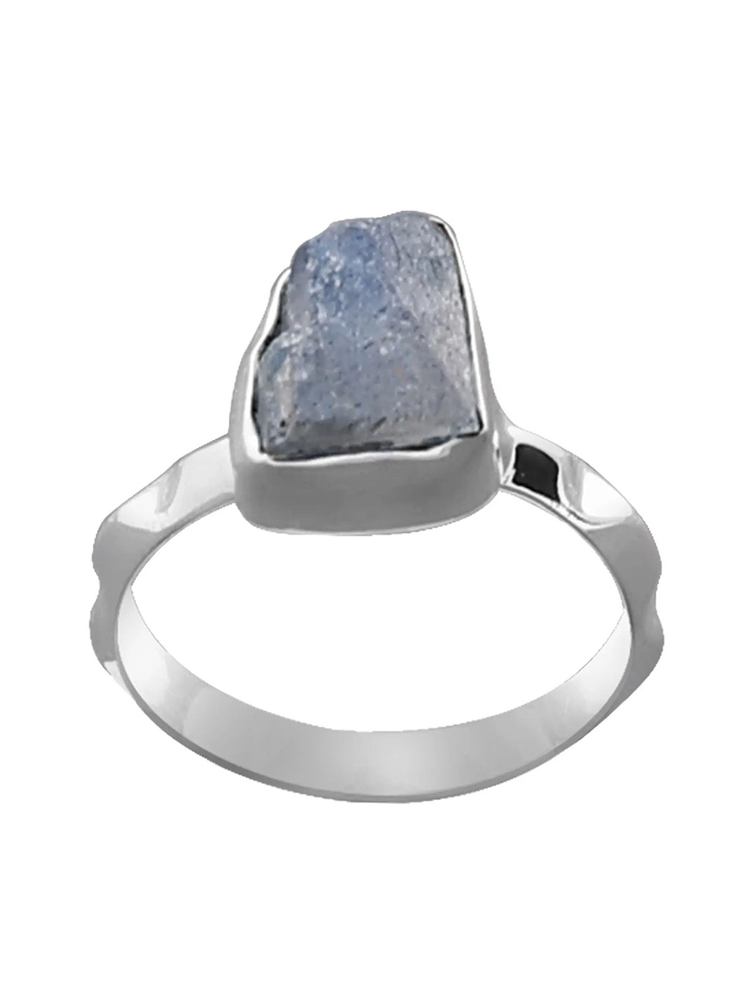 Exotic India Rugged Labradorite Stone Stylish Sterling Silver Ring