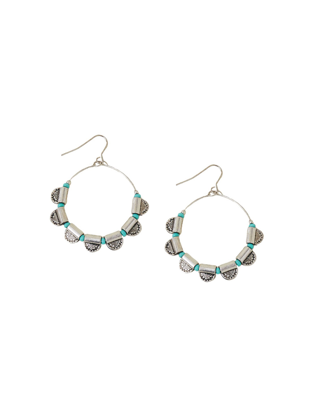 Accessorize Beaded Semi Circle Hoop Earrings