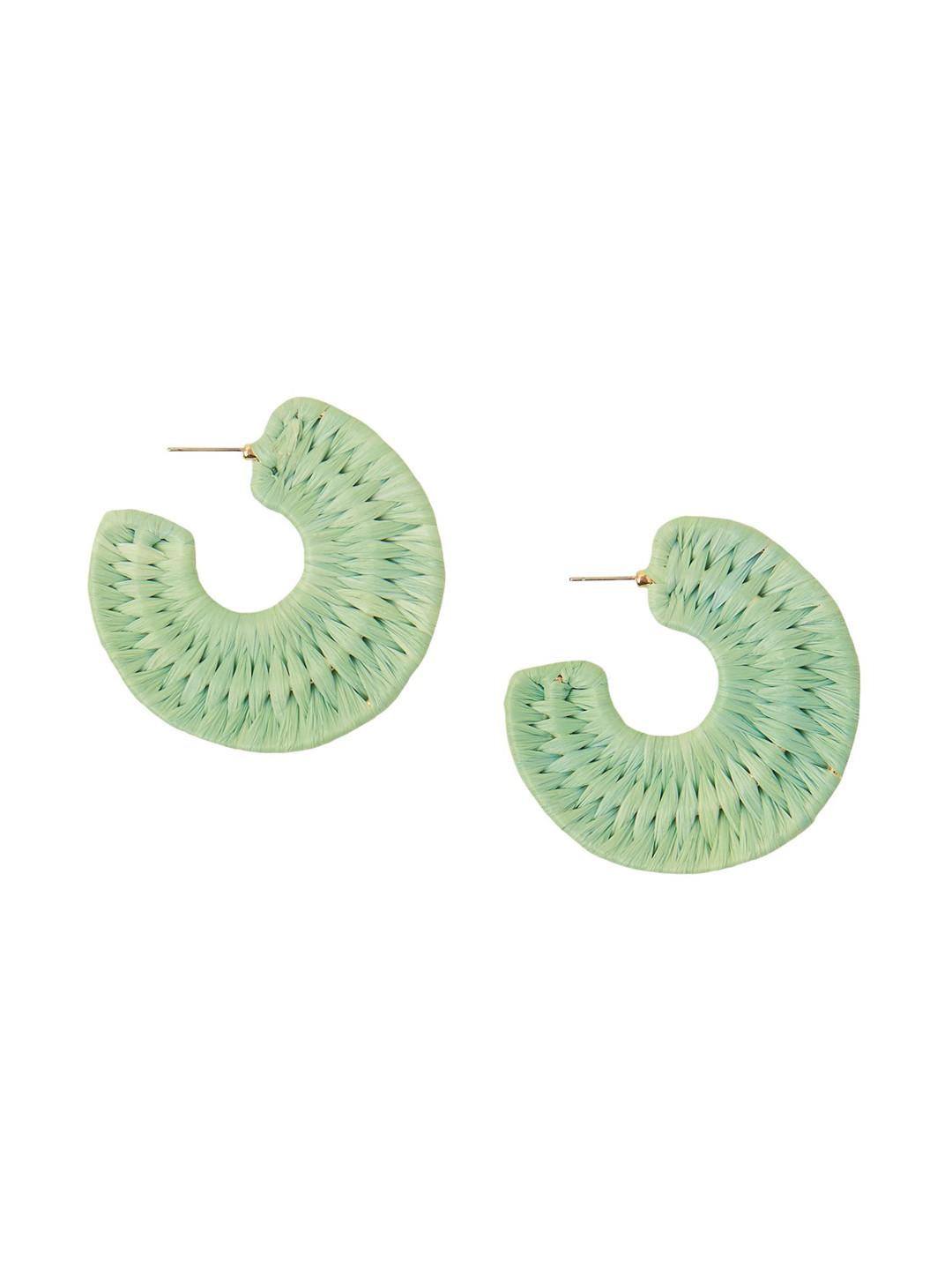 Accessorize Circular Raffia Wrap Half Hoop Earrings