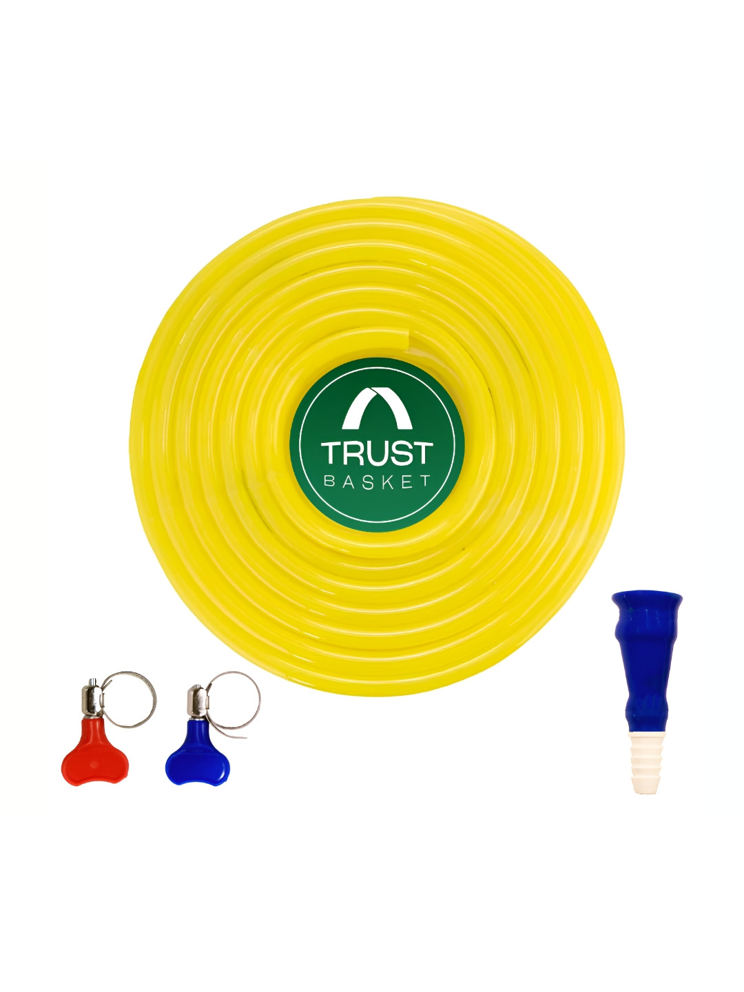 TRUSTBASKET Yellow Garden Hose Pipe With Tap Connector & 2 Clamps
