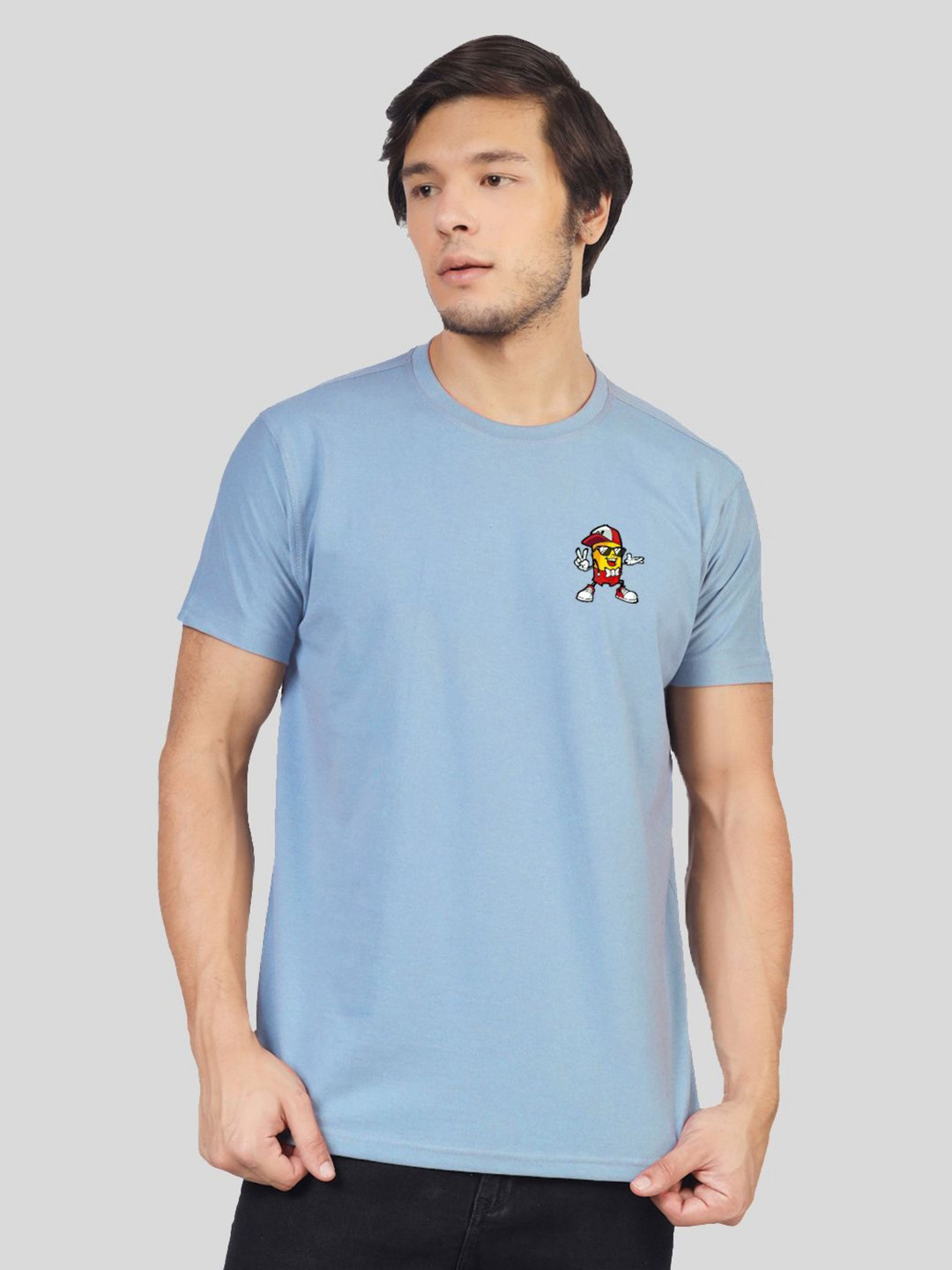Greylongg Men V-Neck T-shirt