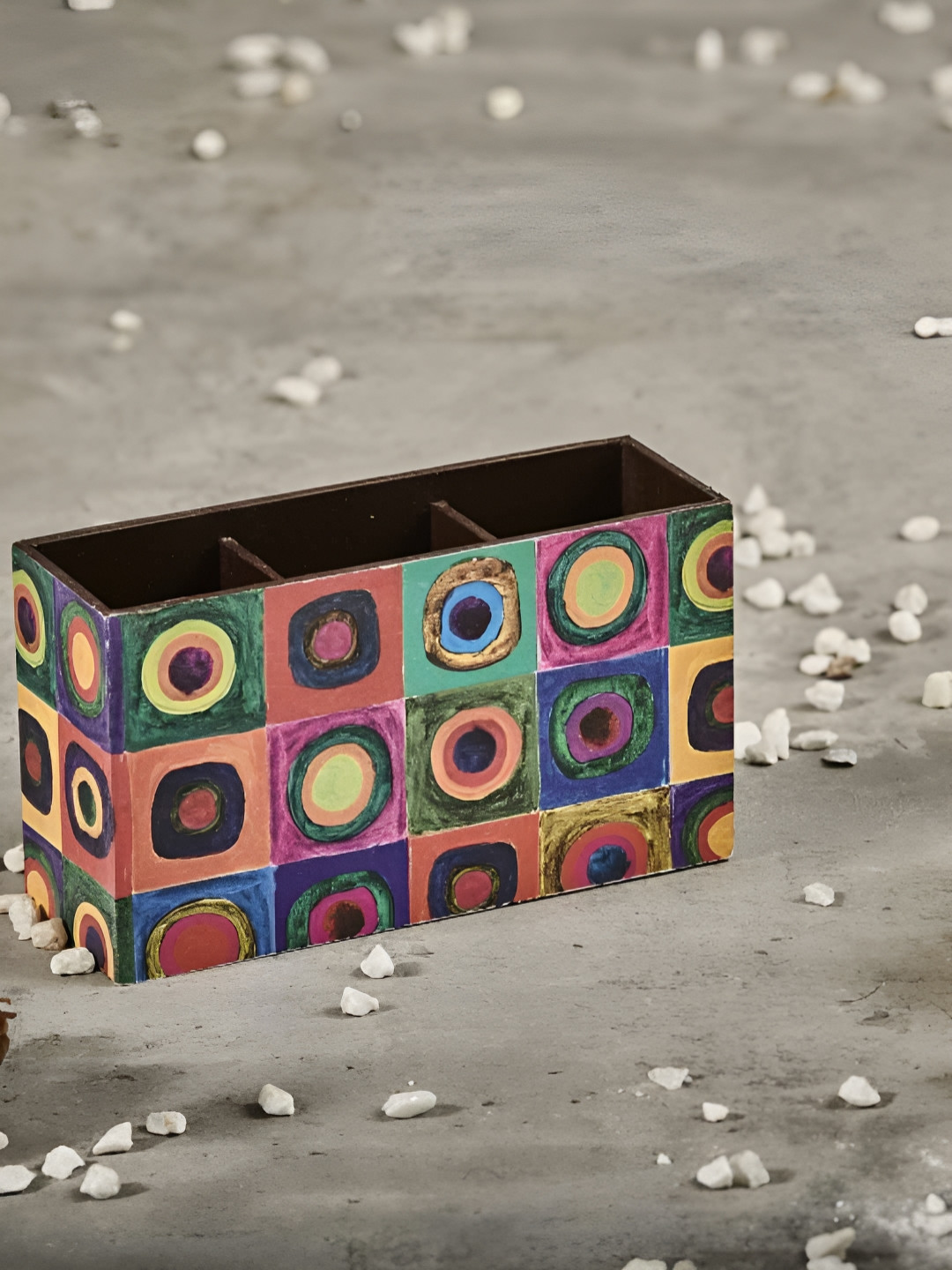 A Tiny Mistake Red & Blue Printed Wooden Cutlery Holder