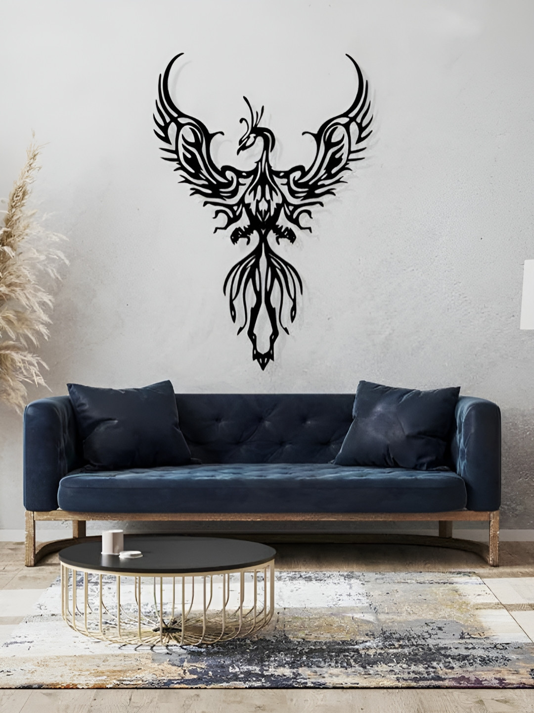 ARTROOMS Phoenix Bird Metal Matte Hanging Hall Signs and Plaques-25In