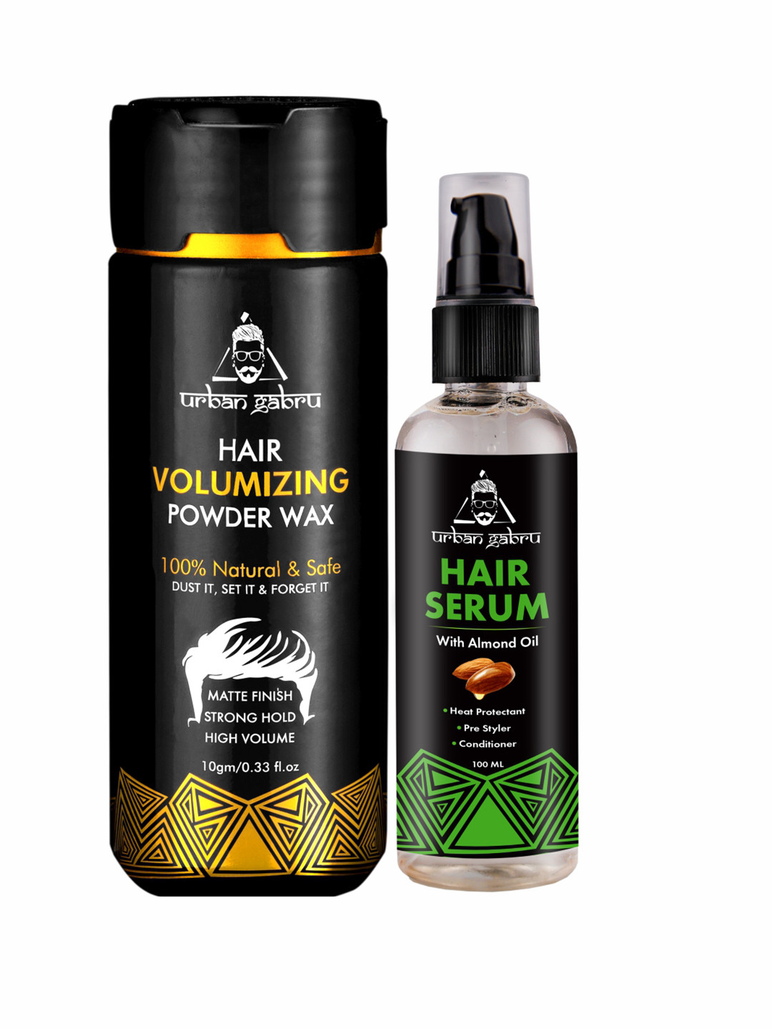URBANGABRU Set of Hair Volumizing Powder Wax 10g & Hair Serum 100ml