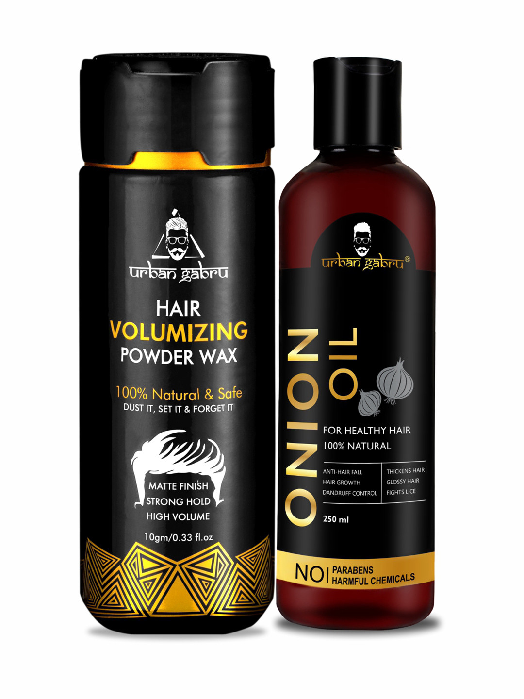 URBANGABRU Set of Hair Volumizing Powder Wax 10g & Onion Hair Oil 250ml