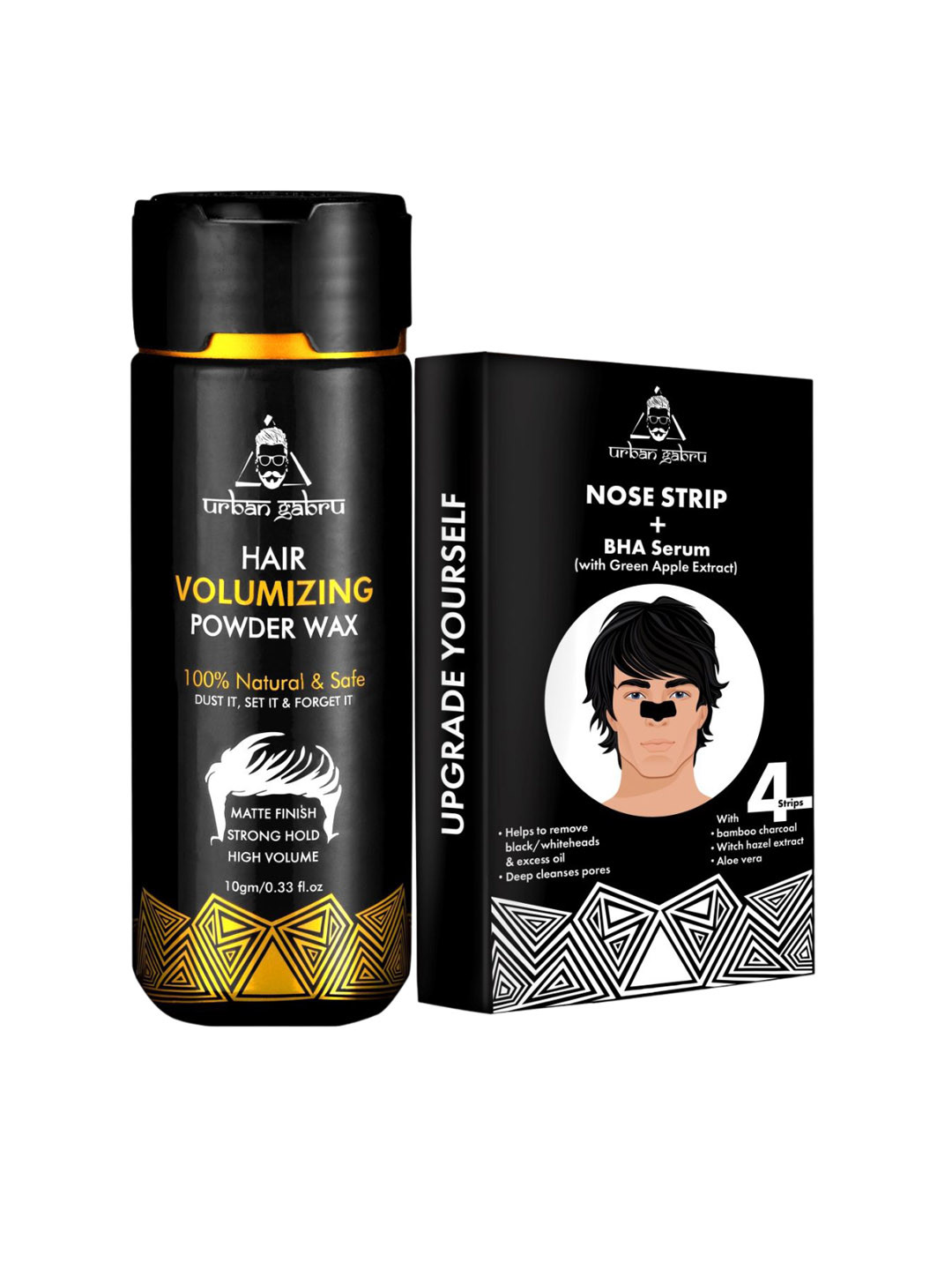 URBANGABRU Hair Volumizing Powder & Nose Strips + BHA Serum Grooming Combo