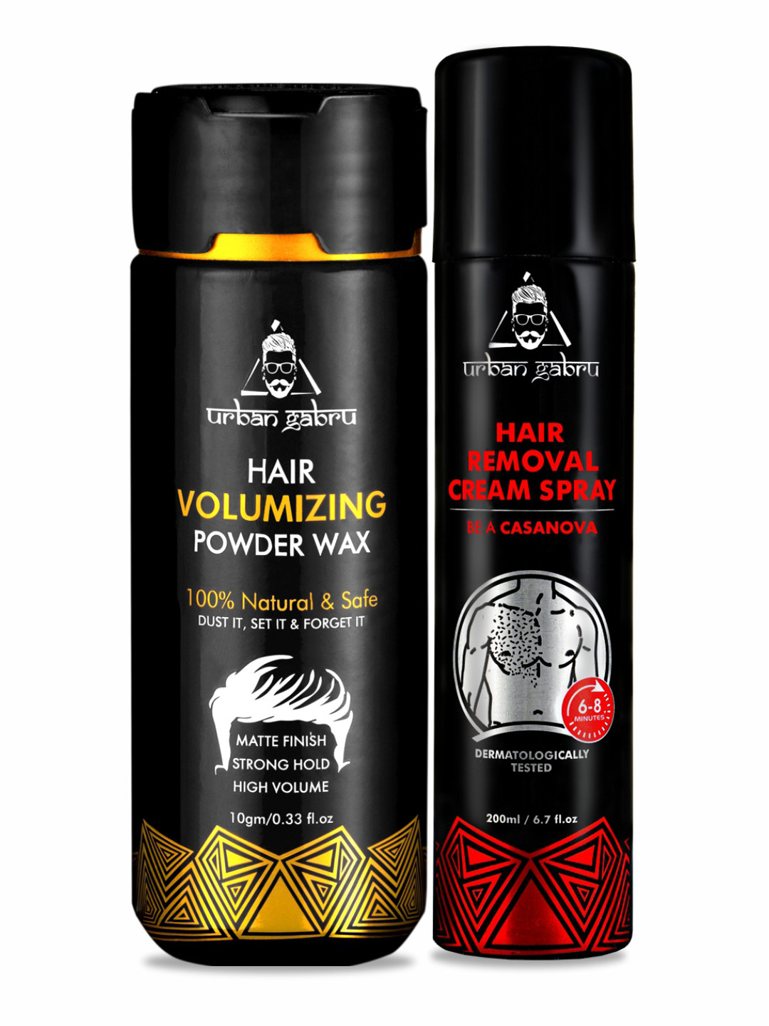 URBANGABRU Set of Hair Volumizing Powder Wax 10g & Hair Removal Cream Spray 200ml