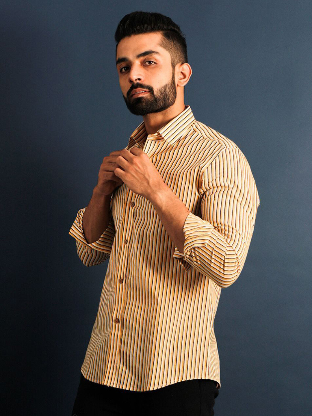 Lightpole Men Smart Opaque Striped Casual Shirt