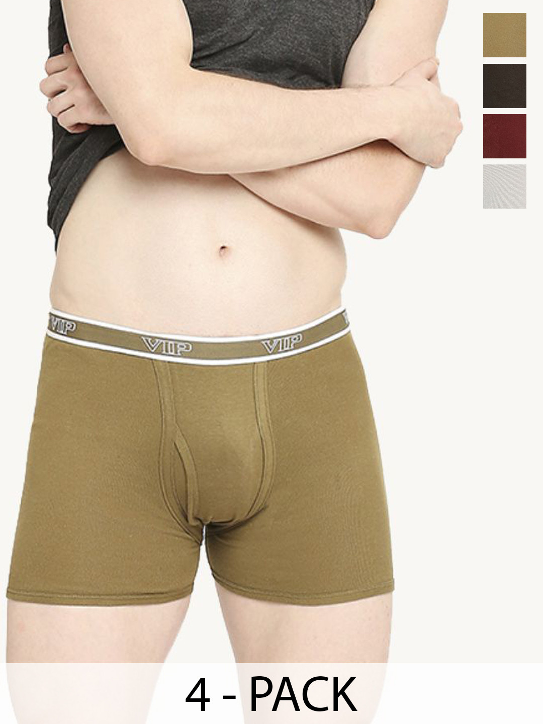 VIP Pack Of 4 Assorted Breathability Trunks VP-MI-TR-COLOR-10P-PO4-100