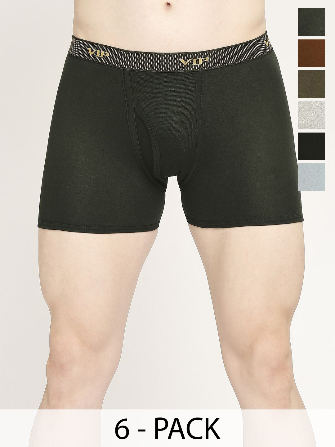 VIP Pack Of 6 Men Assorted Cotton Breathability Trunks VP-MI-TR-FRESH-10P-PO6-90