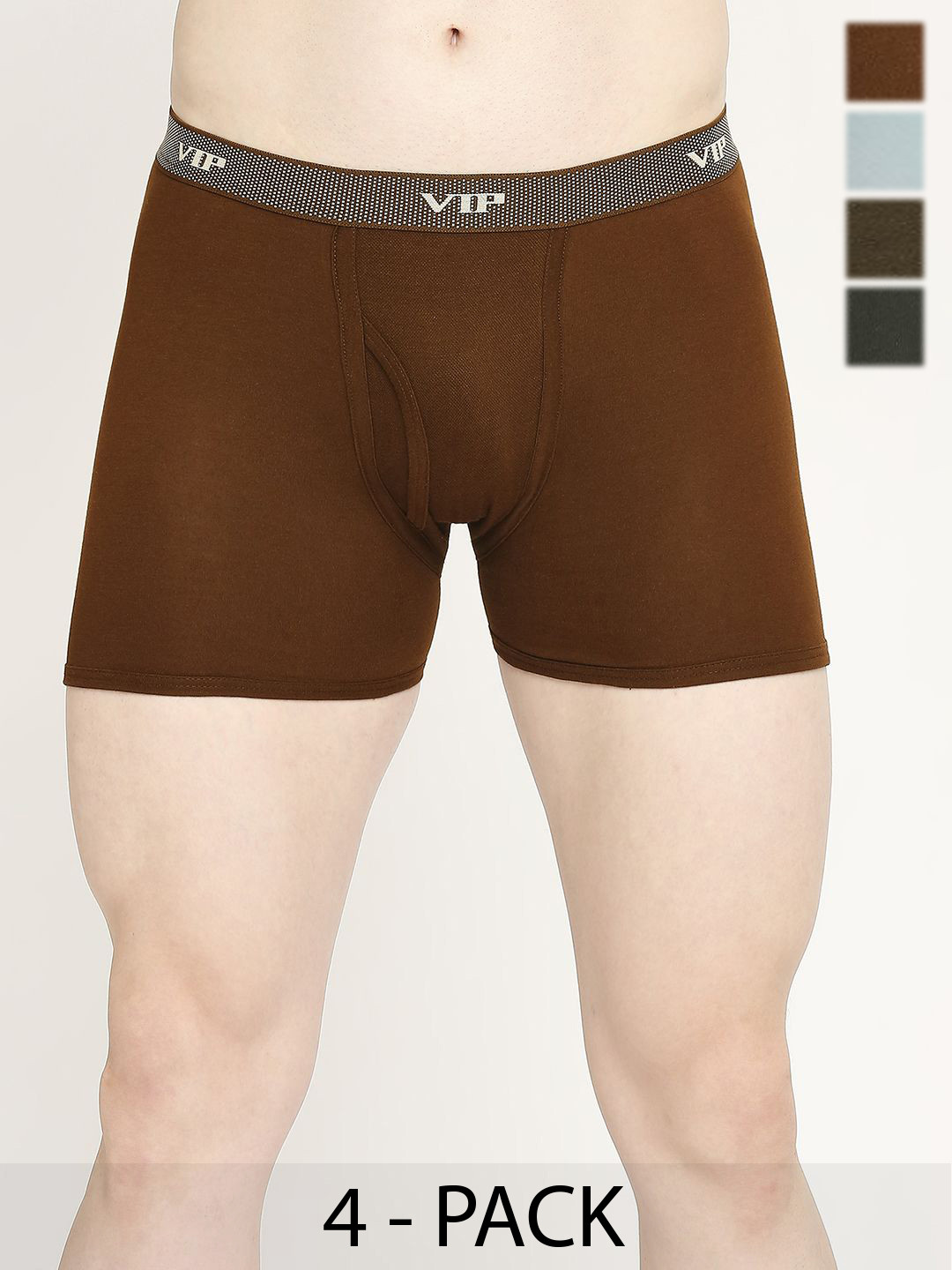 VIP Men Solid Breathability 4 Pcs Cotton Short Trunks VP-MI-TR-FRESH-10P-PO4-80
